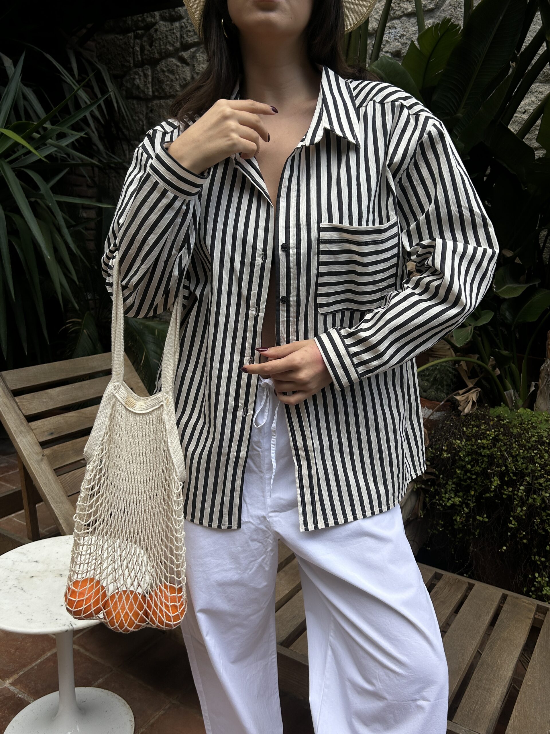 Striped Oversize Pocket Detailed Cotton Shirt 29013 – Brand: First Angels – Women & Kids, Baby Clothes Wholesale – TheBS Women