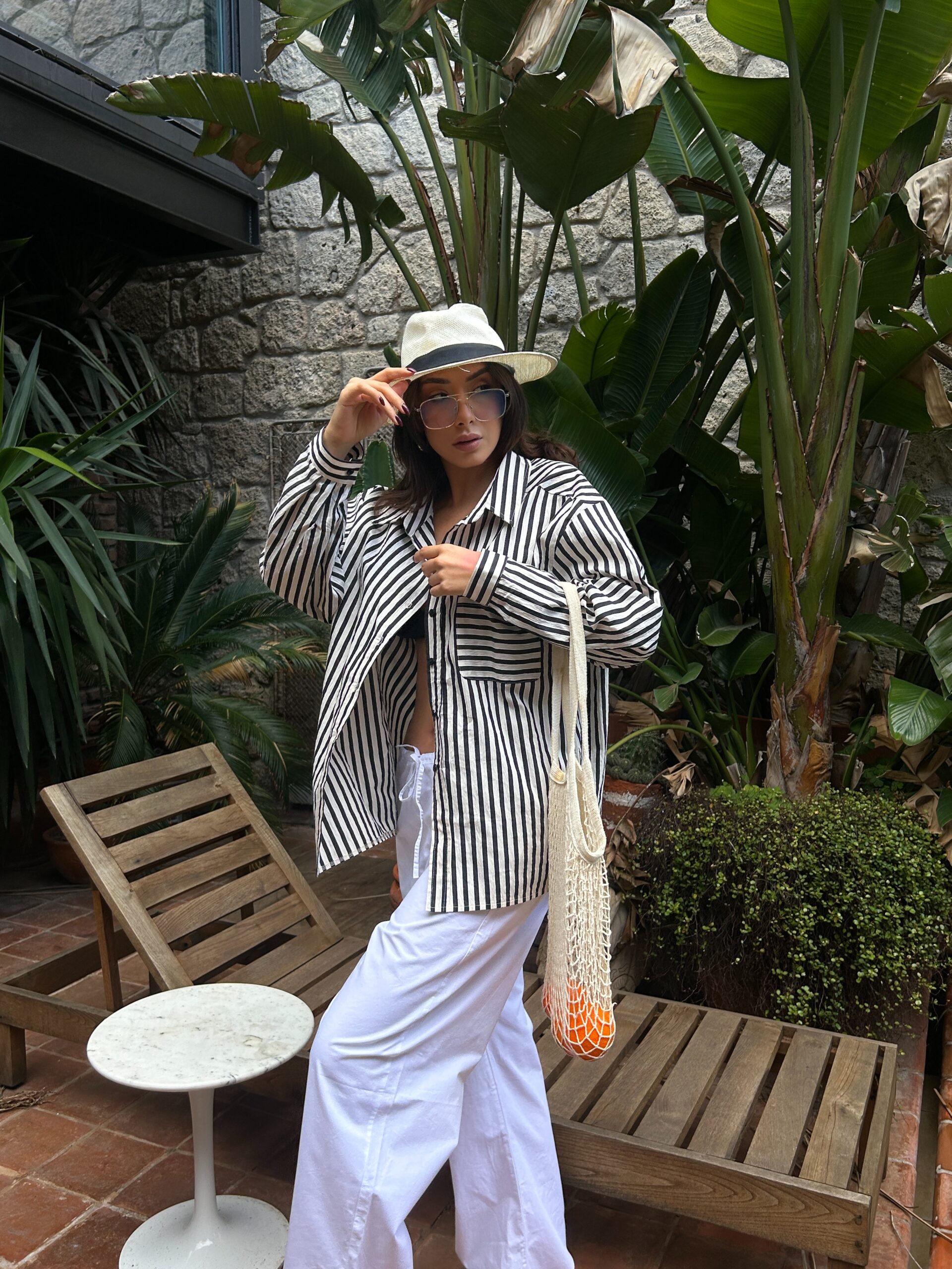 Striped Oversize Pocket Detailed Cotton Shirt 29013 – Brand: First Angels – Women & Kids, Baby Clothes Wholesale – TheBS Women