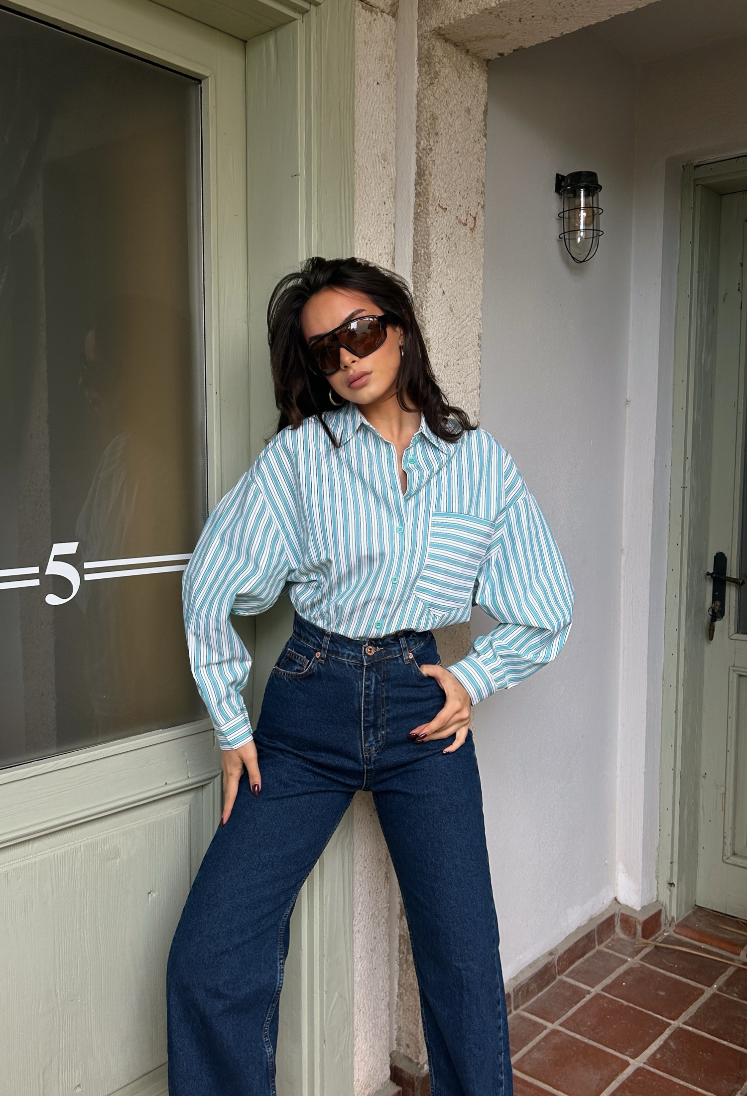 Striped Wide Cut Shirt 29057 - Brand: First Angels - Women & Kids, Baby Clothes Wholesale - TheBS Women