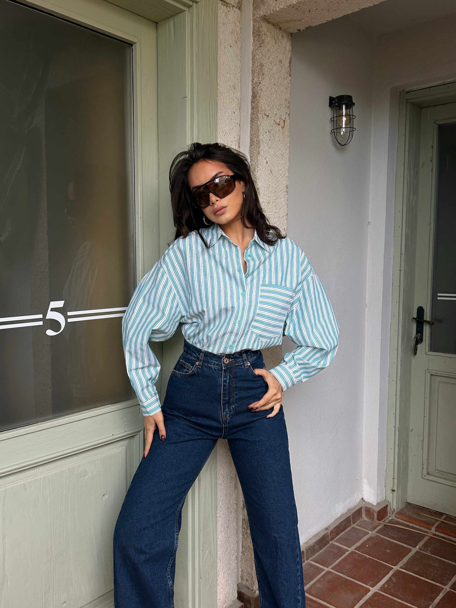 Striped Wide Cut Shirt 29057 – Brand: First Angels – Women & Kids, Baby Clothes Wholesale – TheBS Women