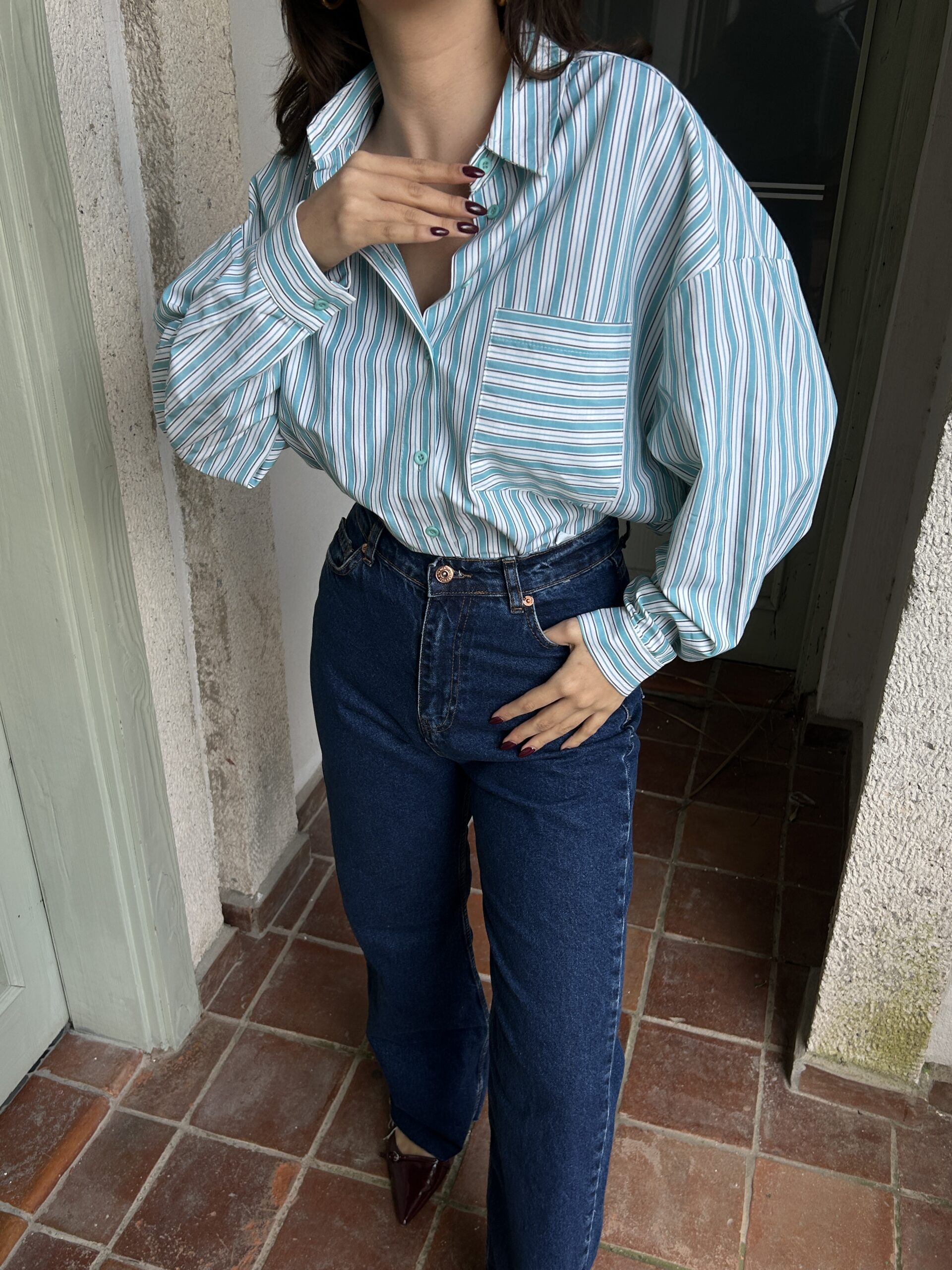 Striped Wide Cut Shirt 29057 – Brand: First Angels – Women & Kids, Baby Clothes Wholesale – TheBS Women