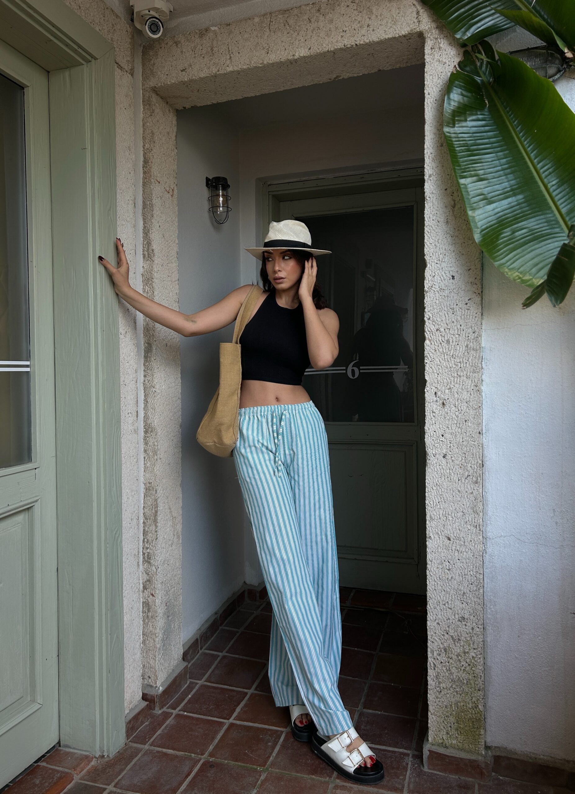 Striped Elastic Wide Cut Pants 29058 – Brand: First Angels – Women & Kids, Baby Clothes Wholesale – TheBS Women