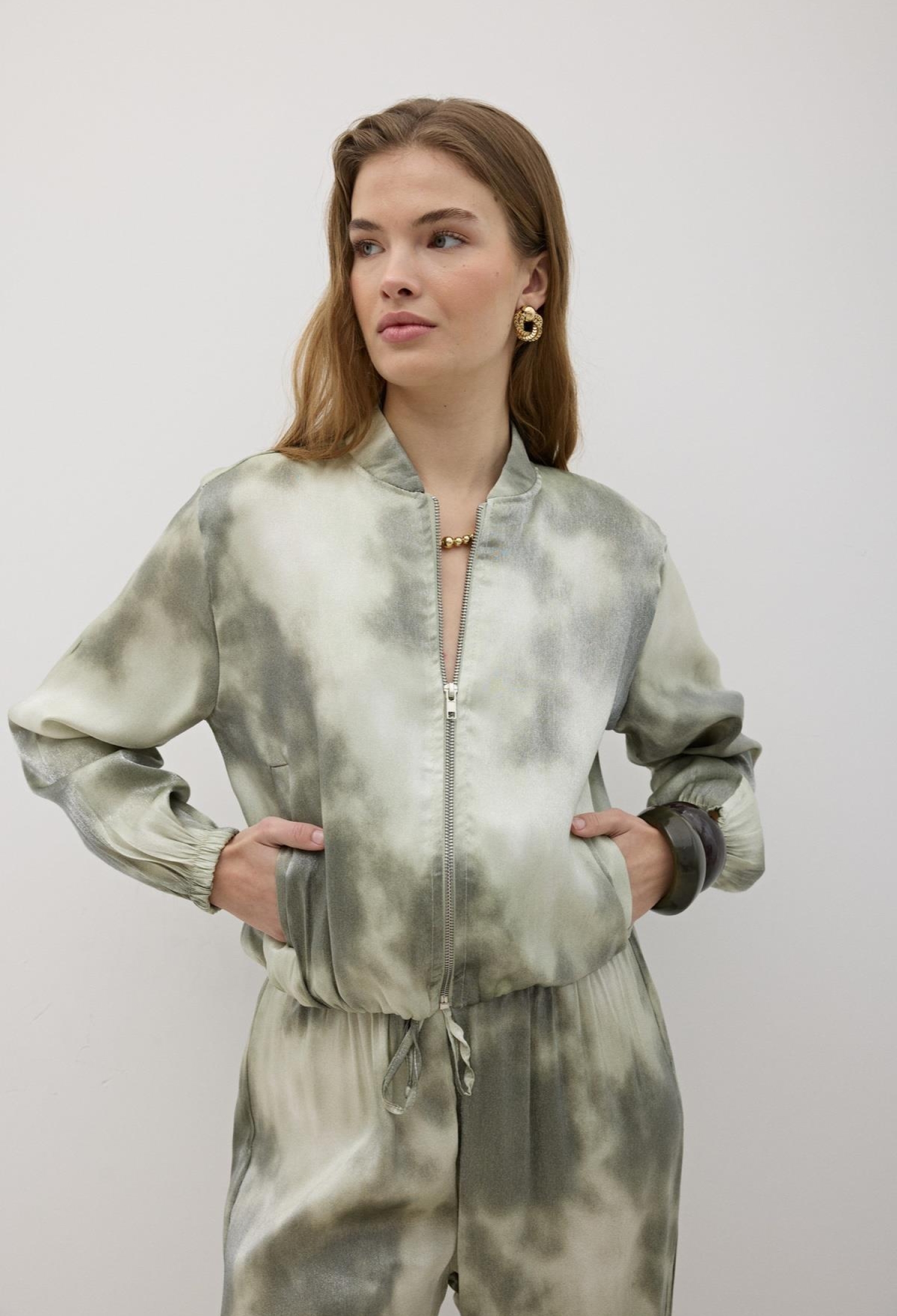 Front Zipper Satin Jacket - Brand: Levure - Women & Kids, Baby Clothes Wholesale - TheBS Women