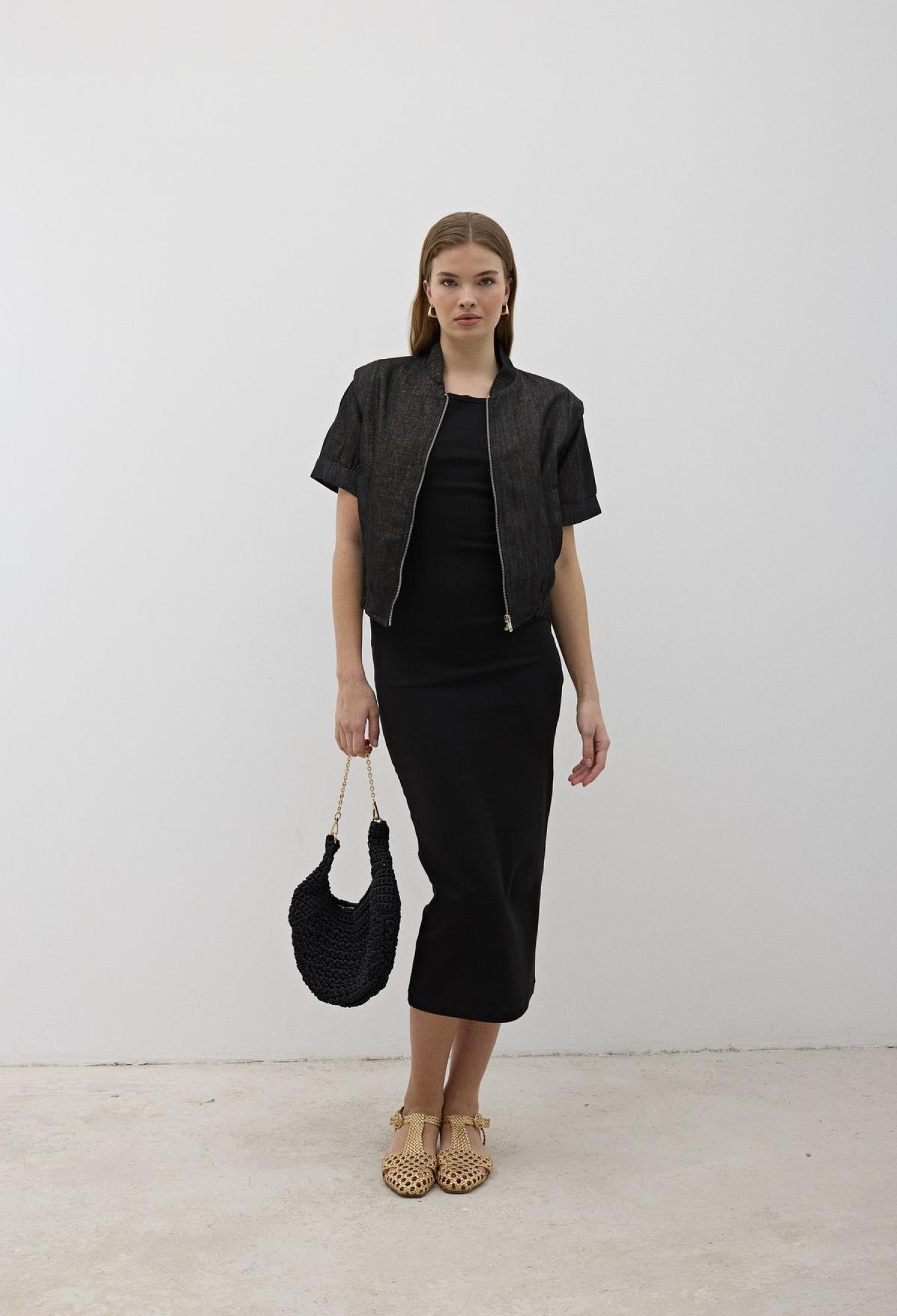 Shoulder Wadding Front Zipper Jacket Black - Brand: Levure - Women & Kids, Baby Clothes Wholesale - TheBS Women