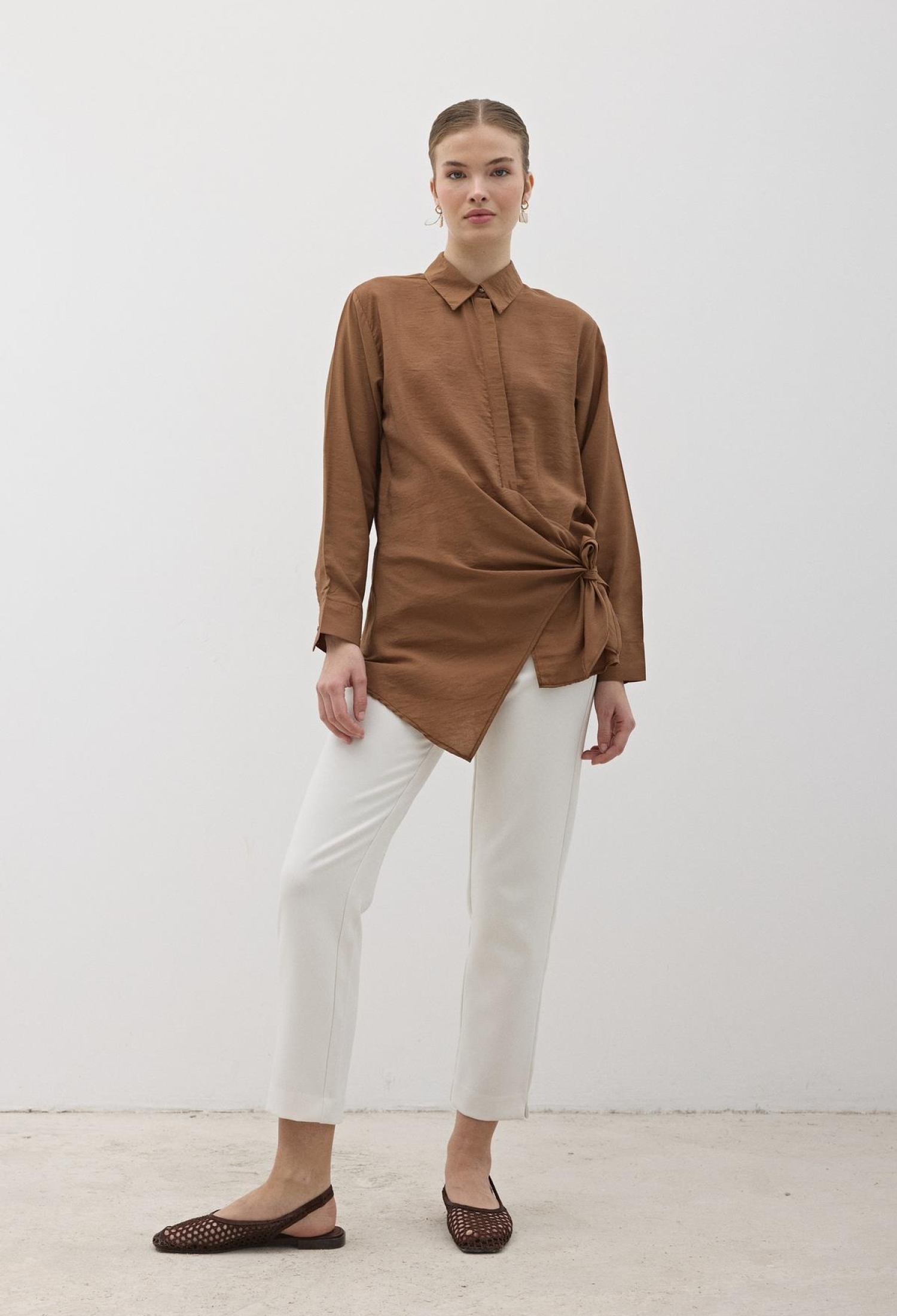 Side Tie Modal Shirt - Brand: Levure - Women & Kids, Baby Clothes Wholesale - TheBS Women