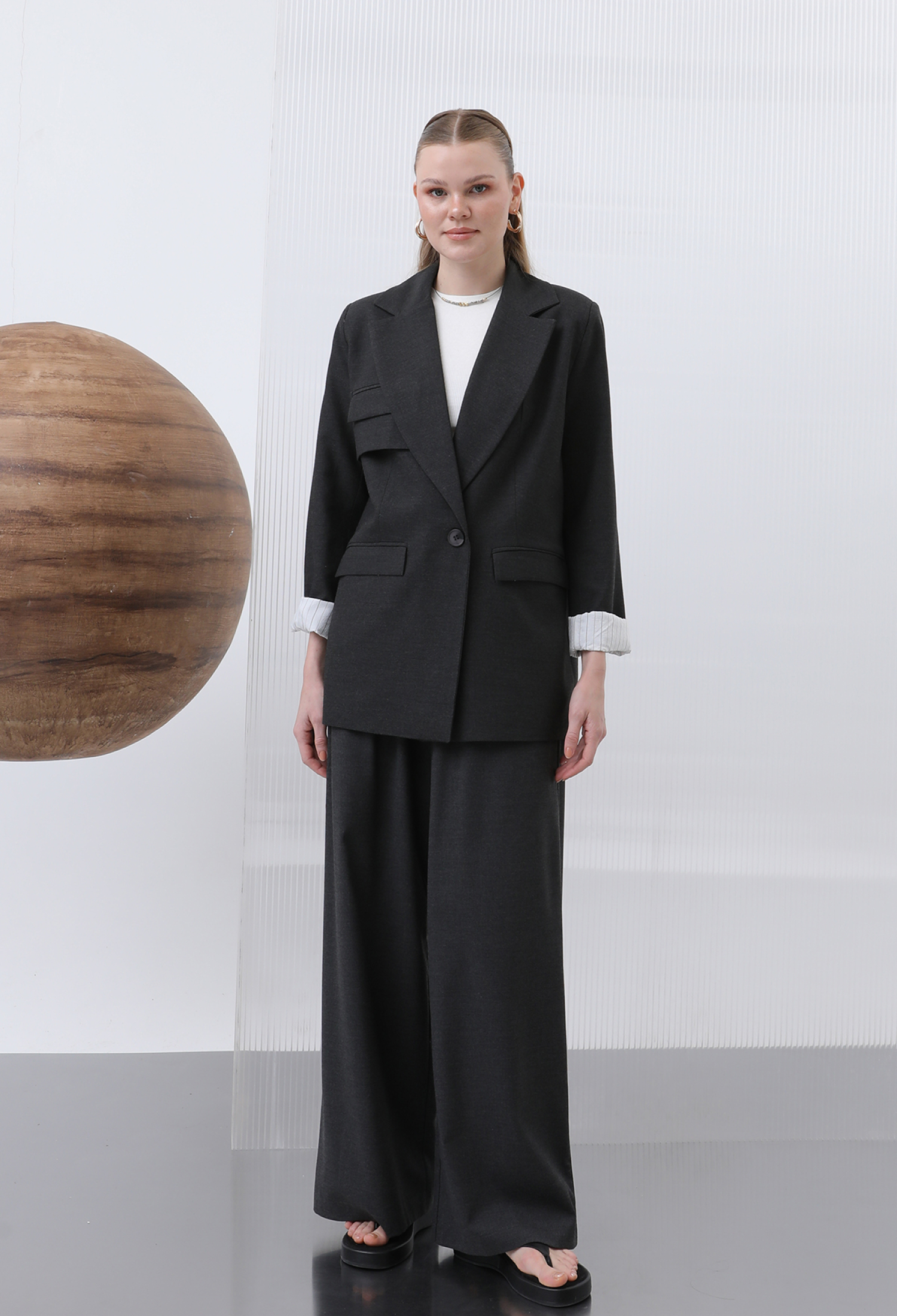 Women's Stripe Garnished Blazer Jacket With Pockets - Brand: SOUL - Women & Kids, Baby Clothes Wholesale - TheBS Women