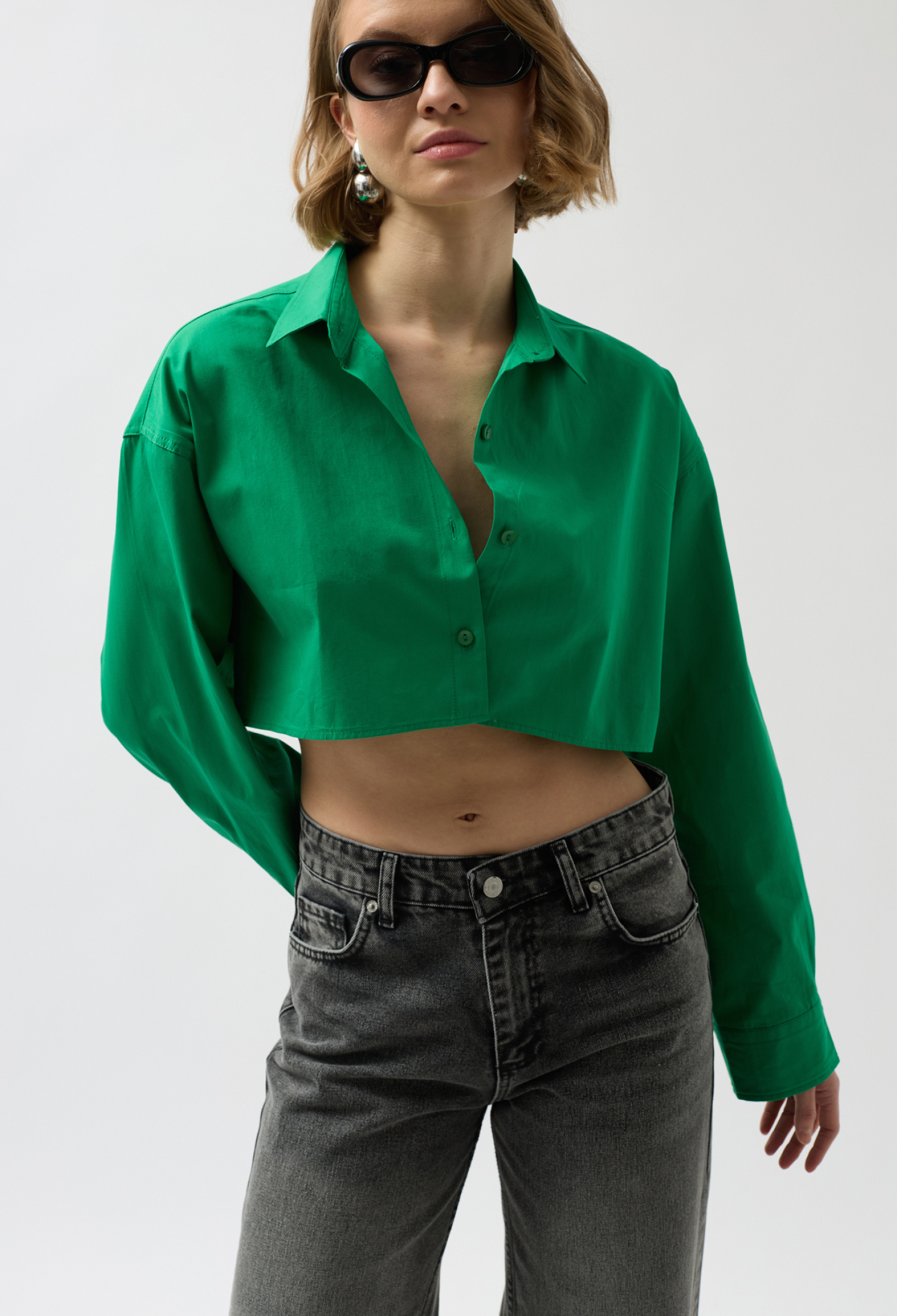 Crop Oversize Shirt - Brand: Black Fashion - Women & Kids, Baby Clothes Wholesale - TheBS Women