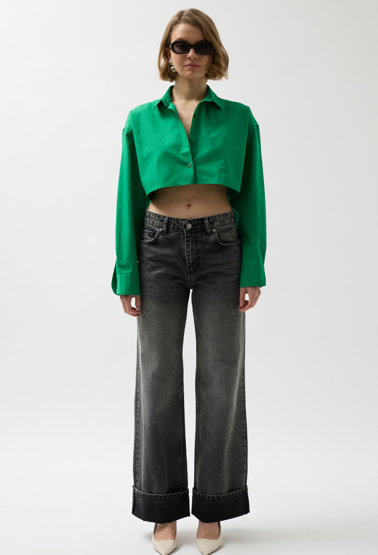 Crop Oversize Shirt - Brand: Black Fashion - Women & Kids, Baby Clothes Wholesale - TheBS Women