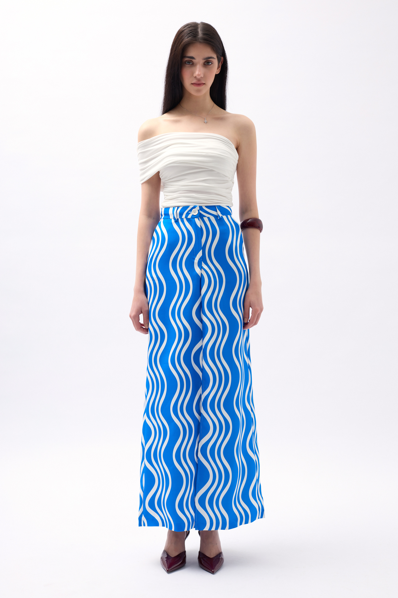 Printed Front Slit Skirt – Blue – Brand: Black Fashion – Women & Kids, Baby Clothes Wholesale – TheBS Women