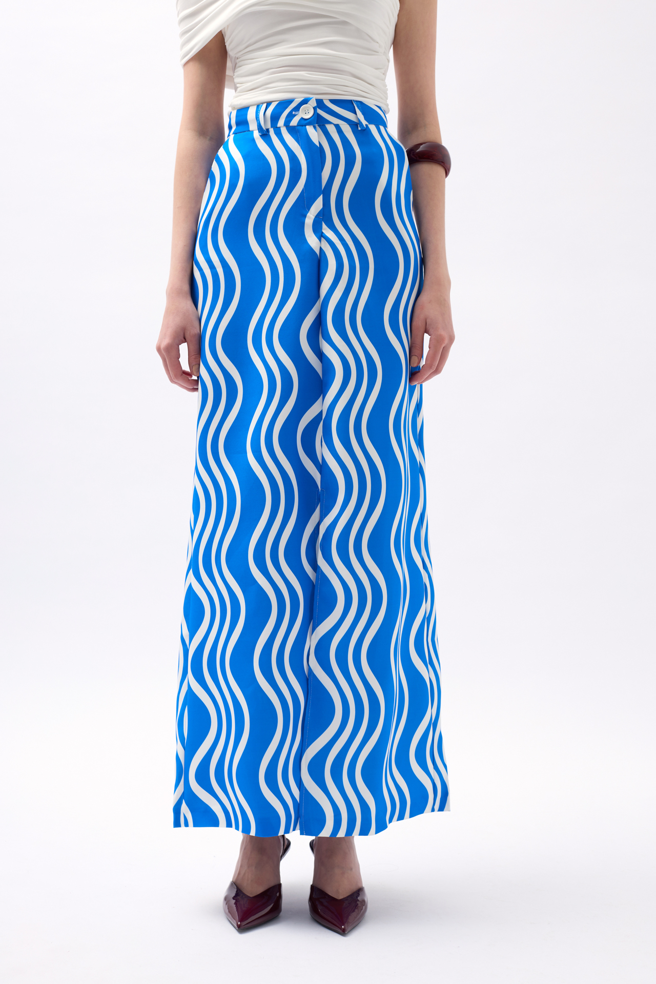 Printed Front Slit Skirt – Blue – Brand: Black Fashion – Women & Kids, Baby Clothes Wholesale – TheBS Women