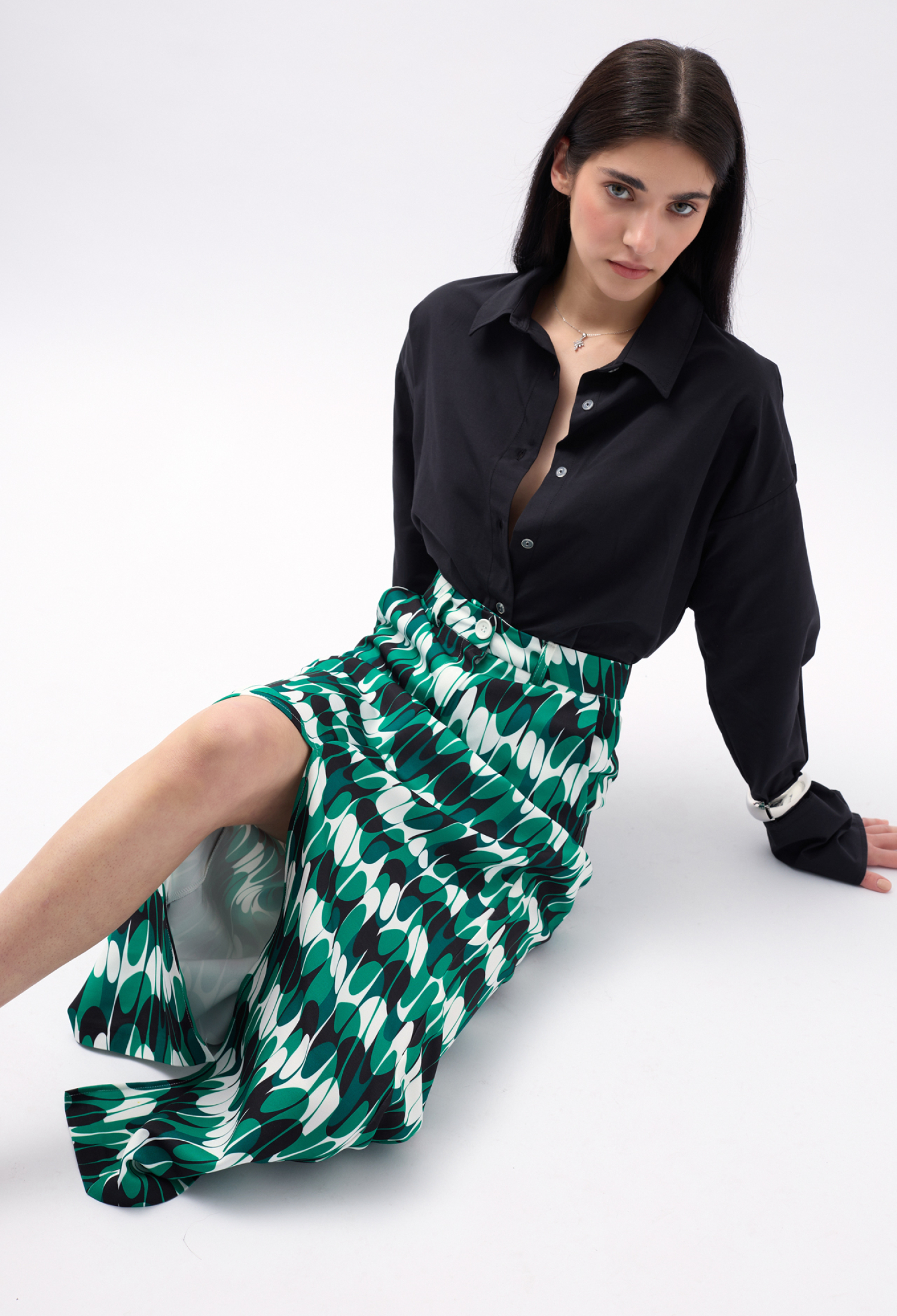 Printed Front Slit Skirt - Brand: Black Fashion - Women & Kids, Baby Clothes Wholesale - TheBS Women