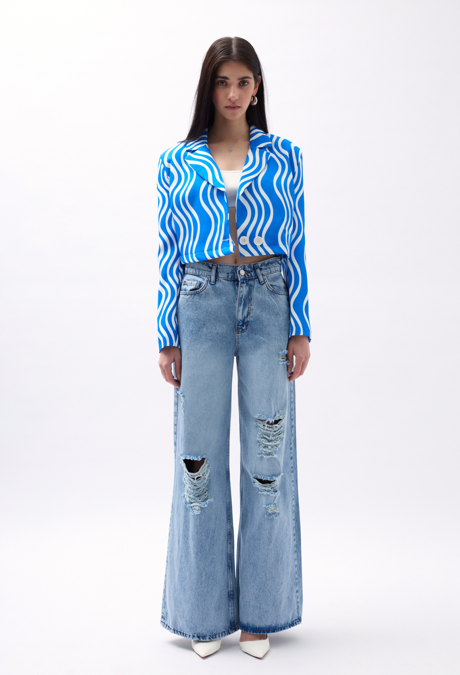 Patterned Crop Jacket - Brand: Black Fashion - Women & Kids, Baby Clothes Wholesale - TheBS Women