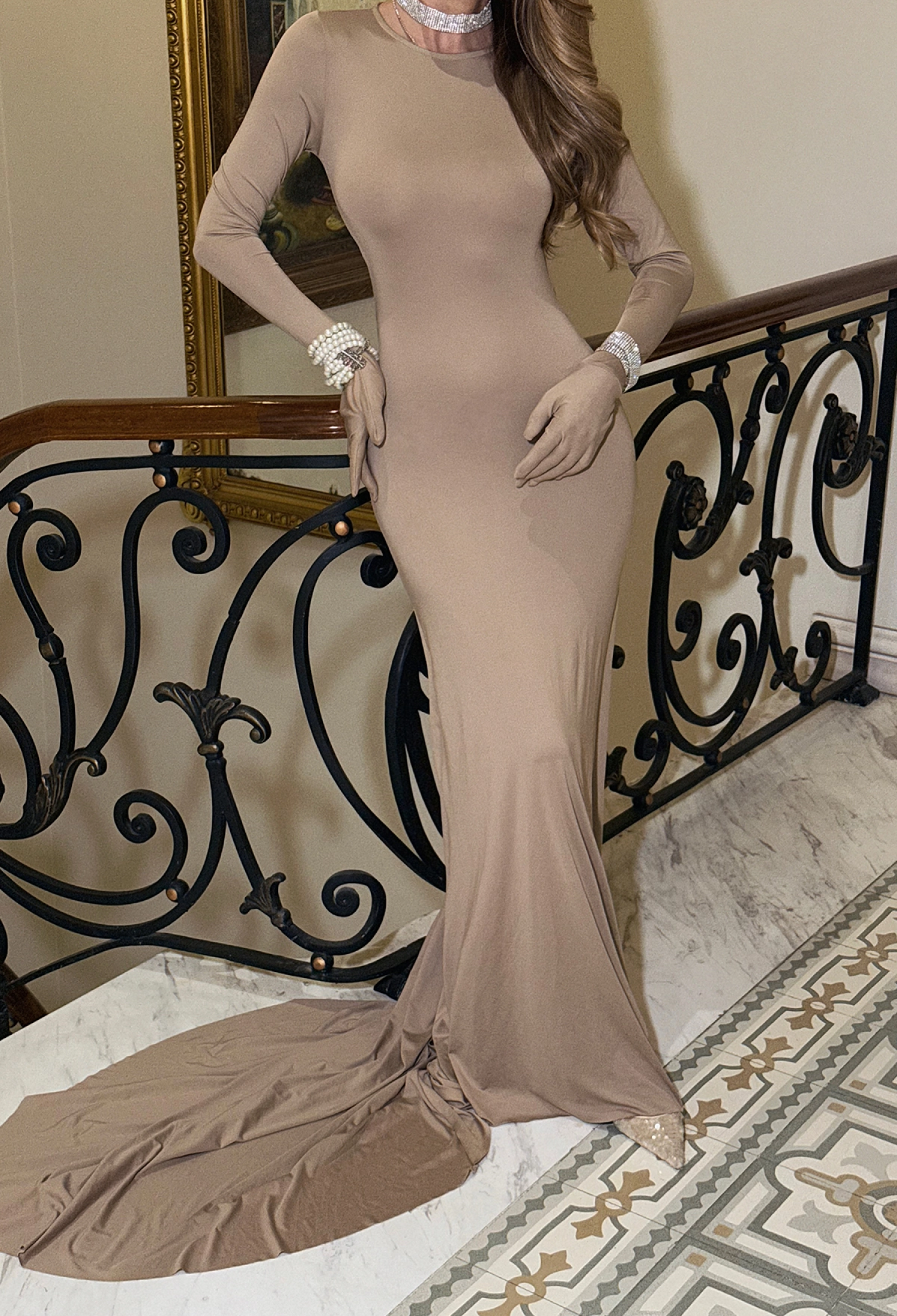 Gloves Detail Long Dress - Brand: EYYO ATELIER - Women & Kids, Baby Clothes Wholesale - TheBS Women