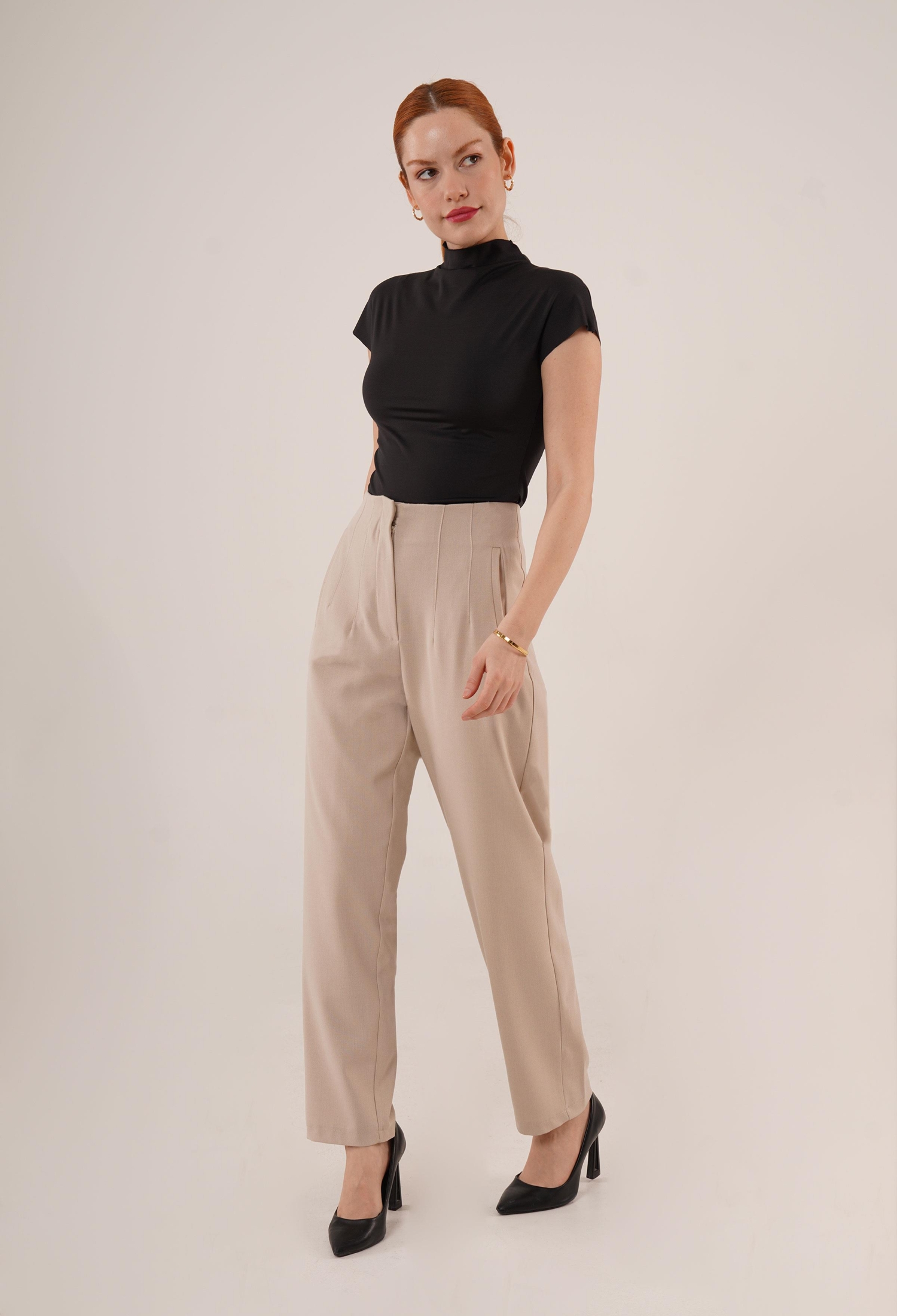 Double Collar Detailed WholesalePants - Brand: Lustrin - Women & Kids, Baby Clothes Wholesale - TheBS Women