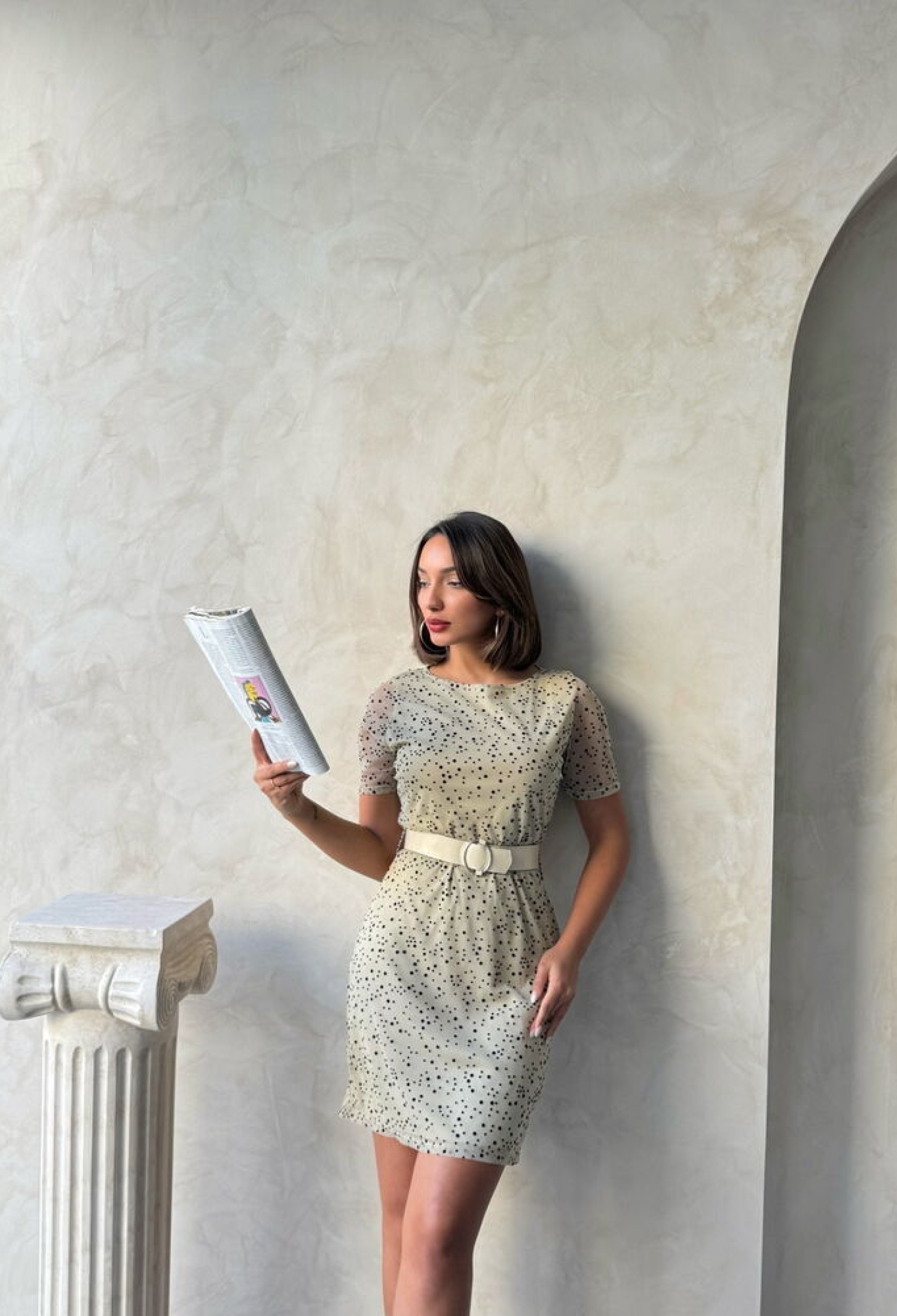 StoneBelted Short Sleeve Wholesale Dress - Brand: Topshow - Women & Kids, Baby Clothes Wholesale - TheBS Women