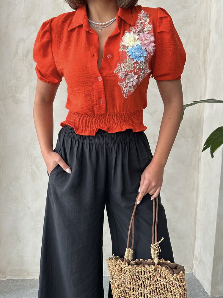 Floral Linen Shirt – Brand: Topshow – Women & Kids, Baby Clothes Wholesale – TheBS Women