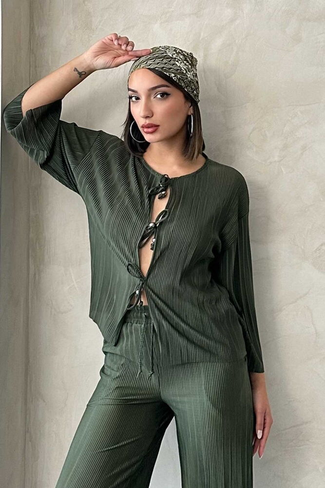 Front Tie Pleated Jacket - Brand: Topshow - Women & Kids, Baby Clothes Wholesale - TheBS Women