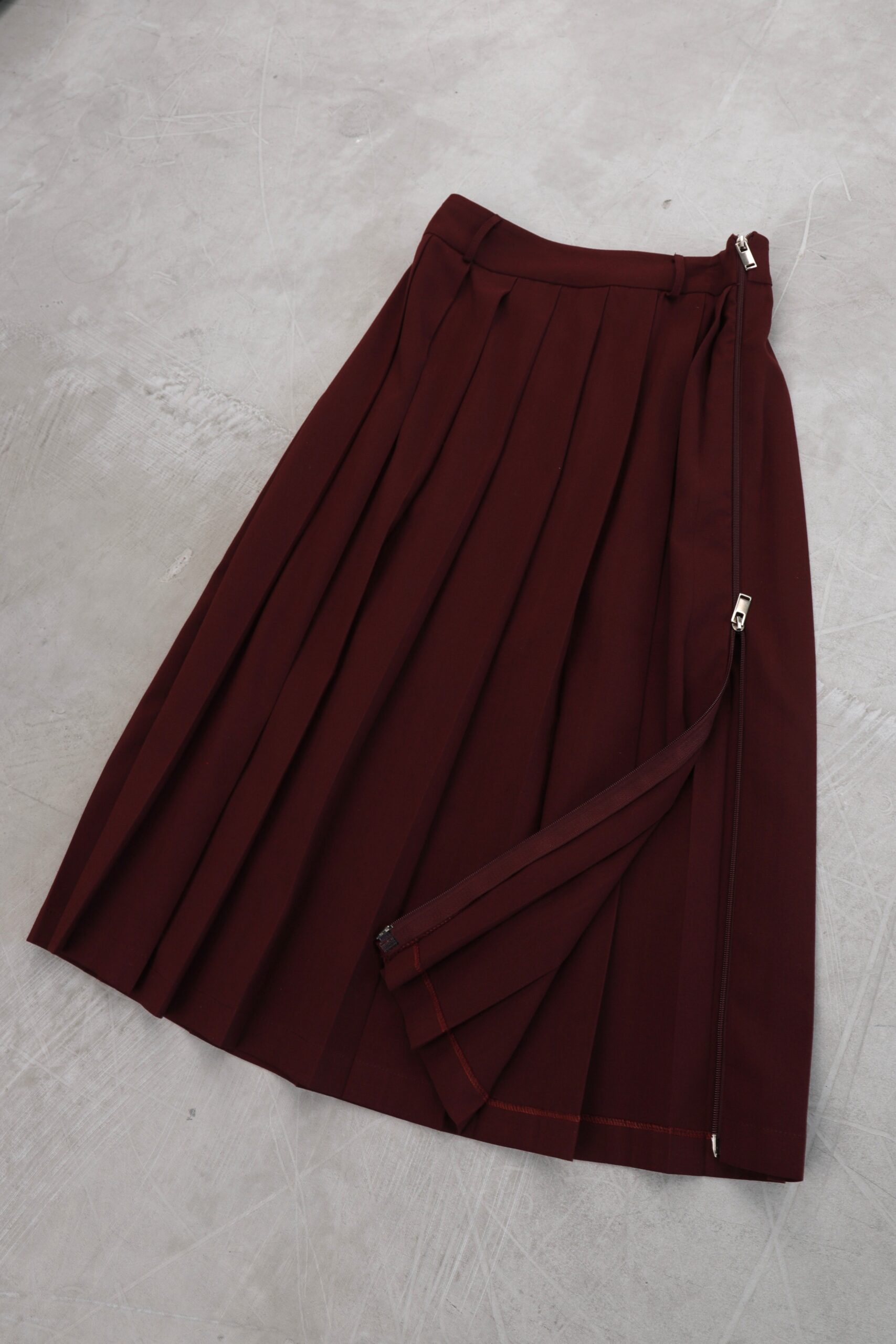 Side Zipper Maxi Skirt – Burgundy – Brand: Cream Rouge – Women & Kids, Baby Clothes Wholesale – TheBS Women