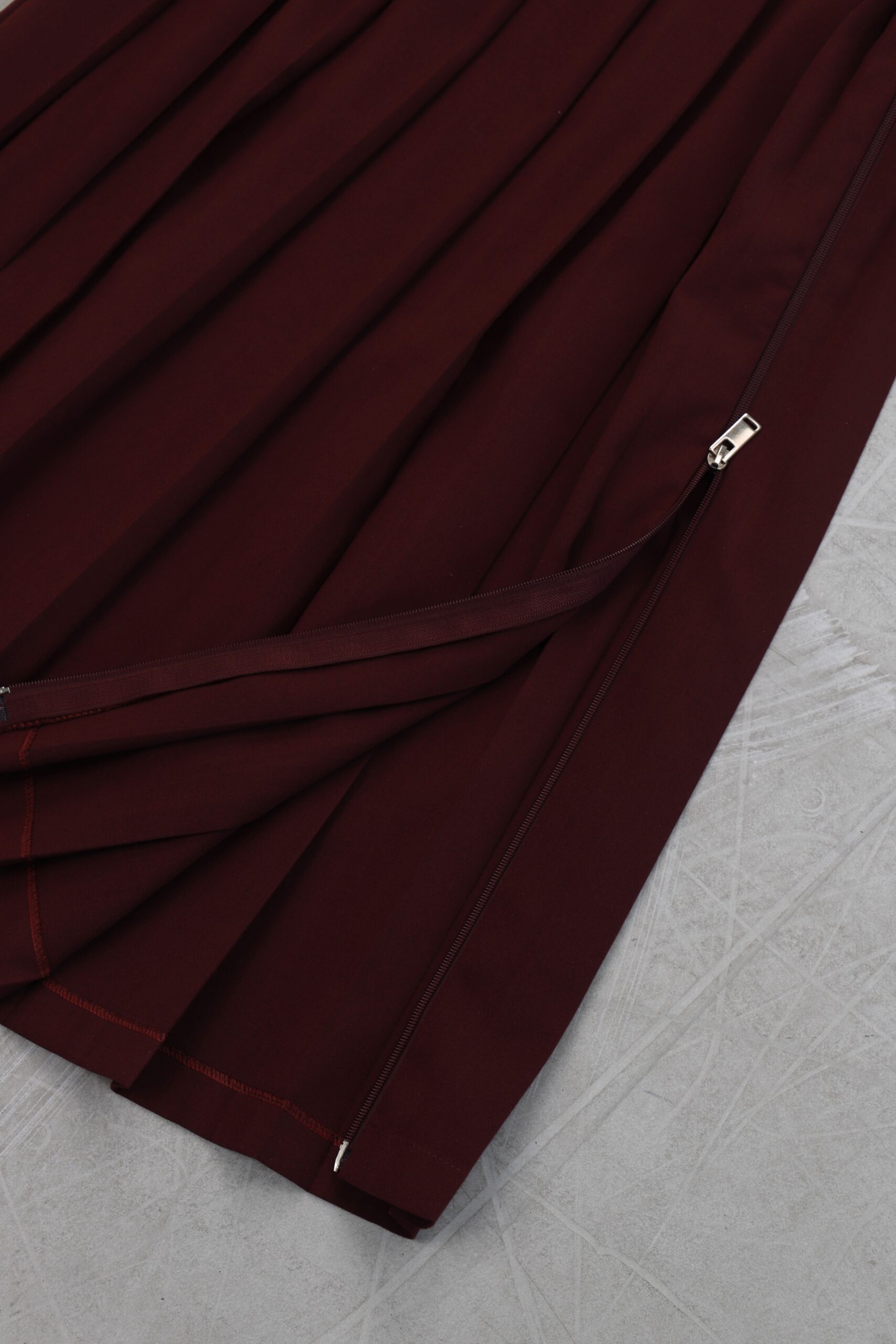 Side Zipper Maxi Skirt – Burgundy – Brand: Cream Rouge – Women & Kids, Baby Clothes Wholesale – TheBS Women