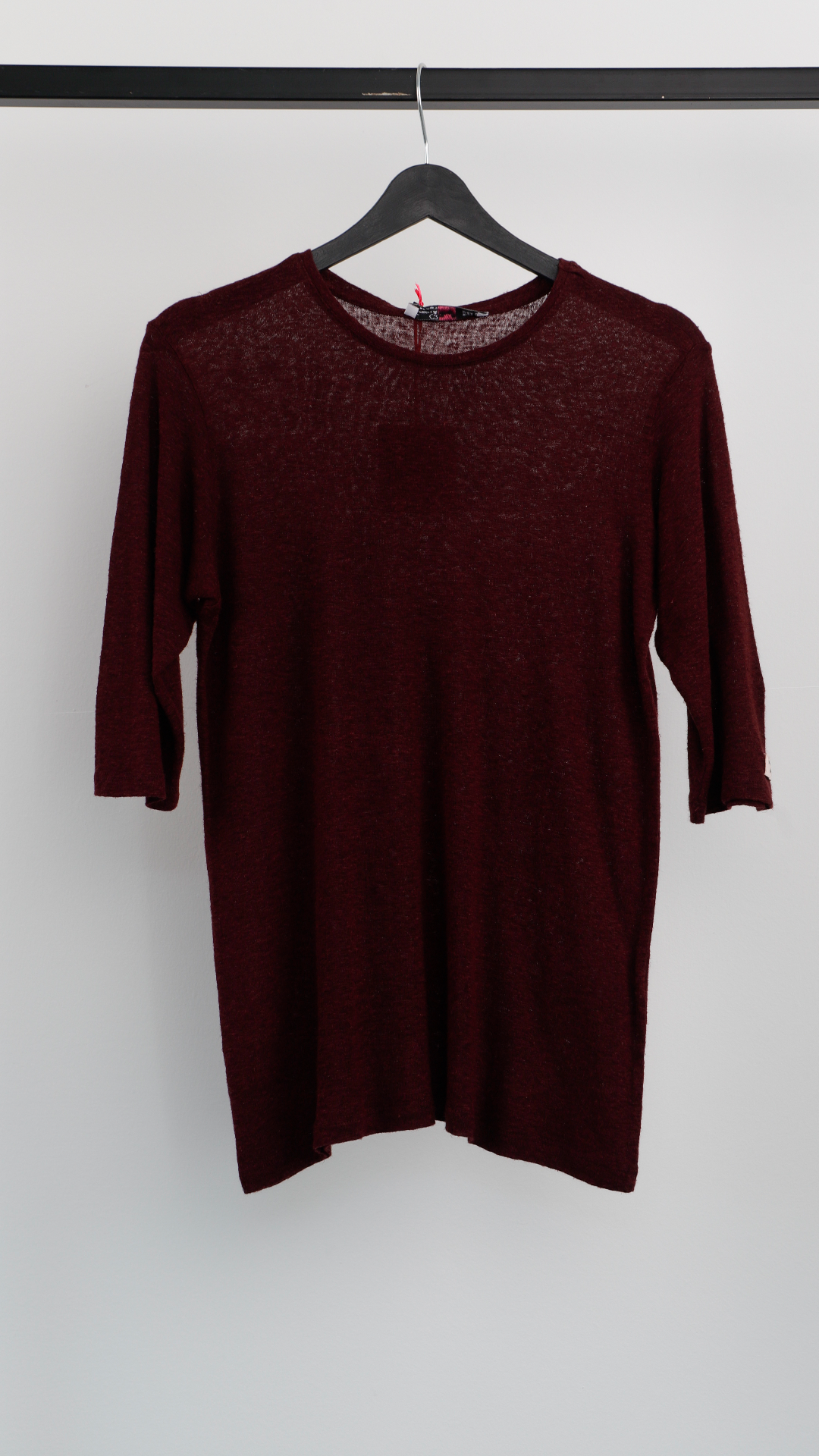 Crew Neck Oversize Tshirt - Burgundy - Brand: Cream Rouge - Women & Kids, Baby Clothes Wholesale - TheBS Women