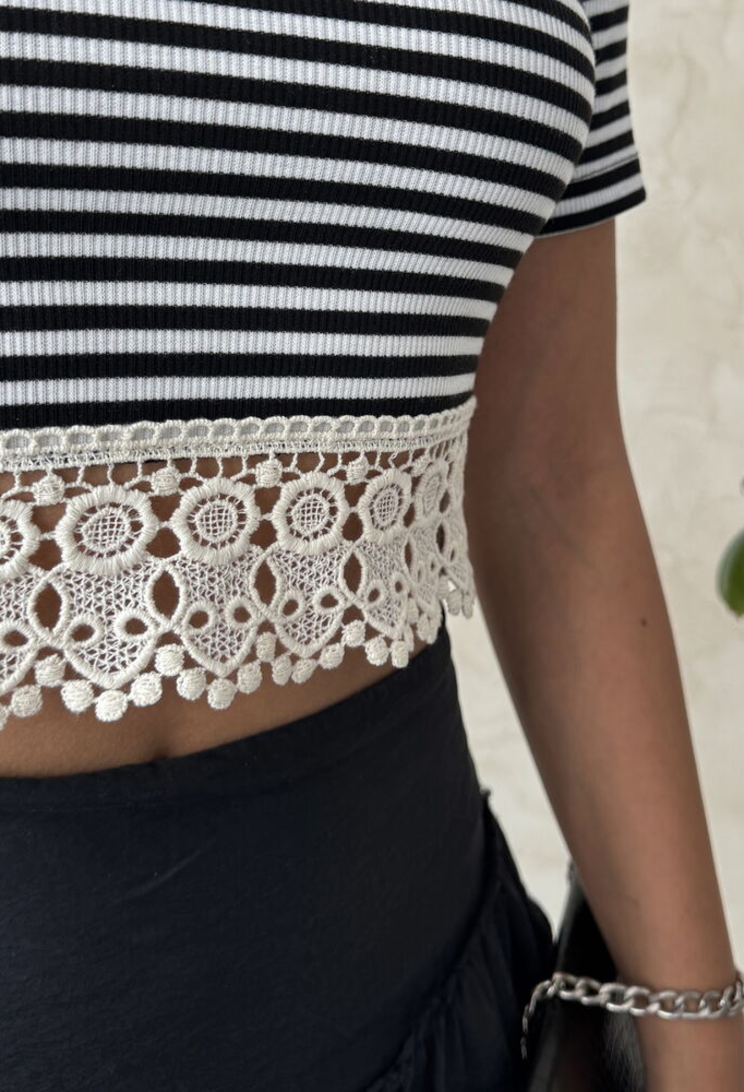 Lace Striped Blouse With Skirt - Multicolor - Brand: Topshow - Women & Kids, Baby Clothes Wholesale - TheBS Women