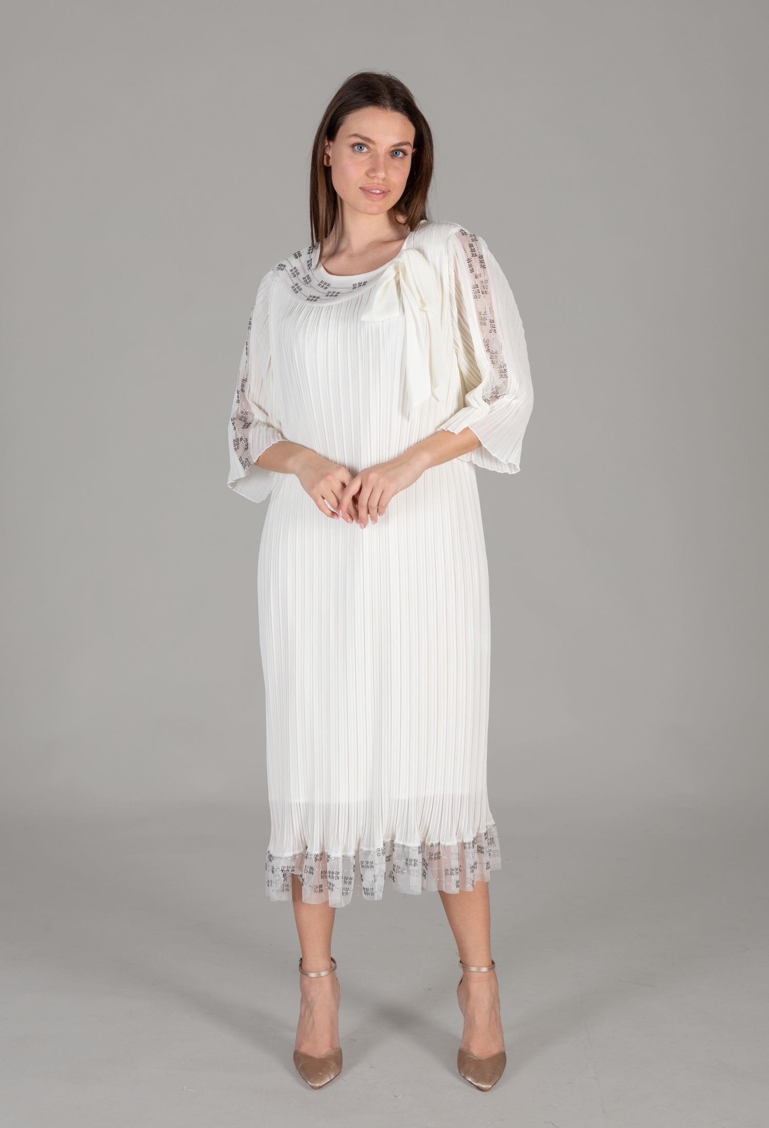 Round Neck Tulle Chiffon Dress - Brand: GUMANIZE - Women & Kids, Baby Clothes Wholesale - TheBS Women