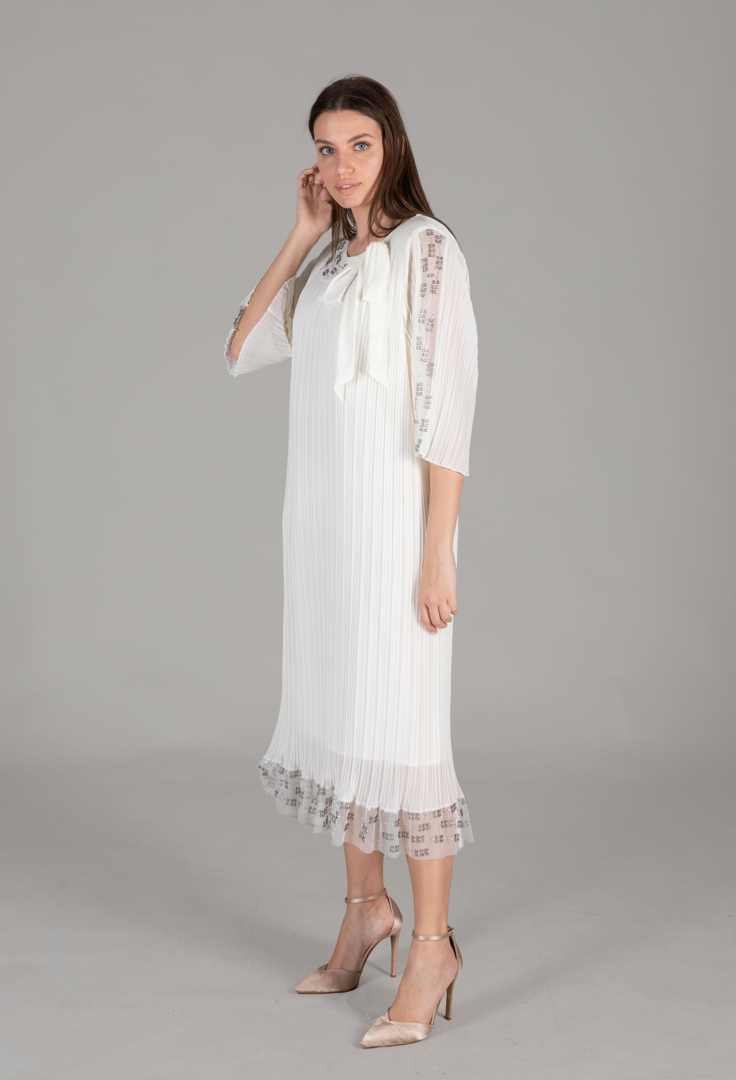 Round Neck Tulle Chiffon Dress - Brand: GUMANIZE - Women & Kids, Baby Clothes Wholesale - TheBS Women