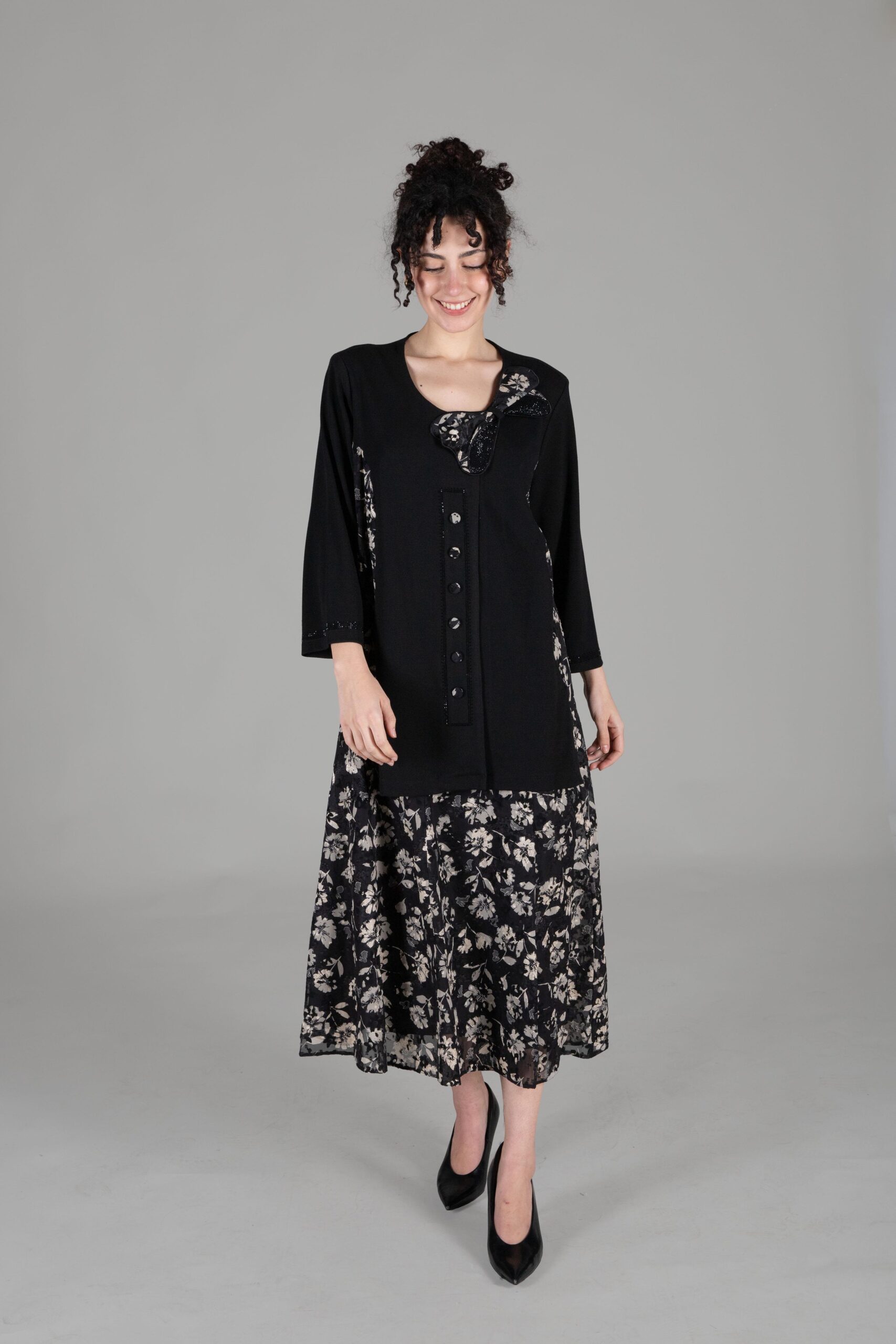 Round Neck Chiffon Dress - Brand: GUMANIZE - Women & Kids, Baby Clothes Wholesale - TheBS Women