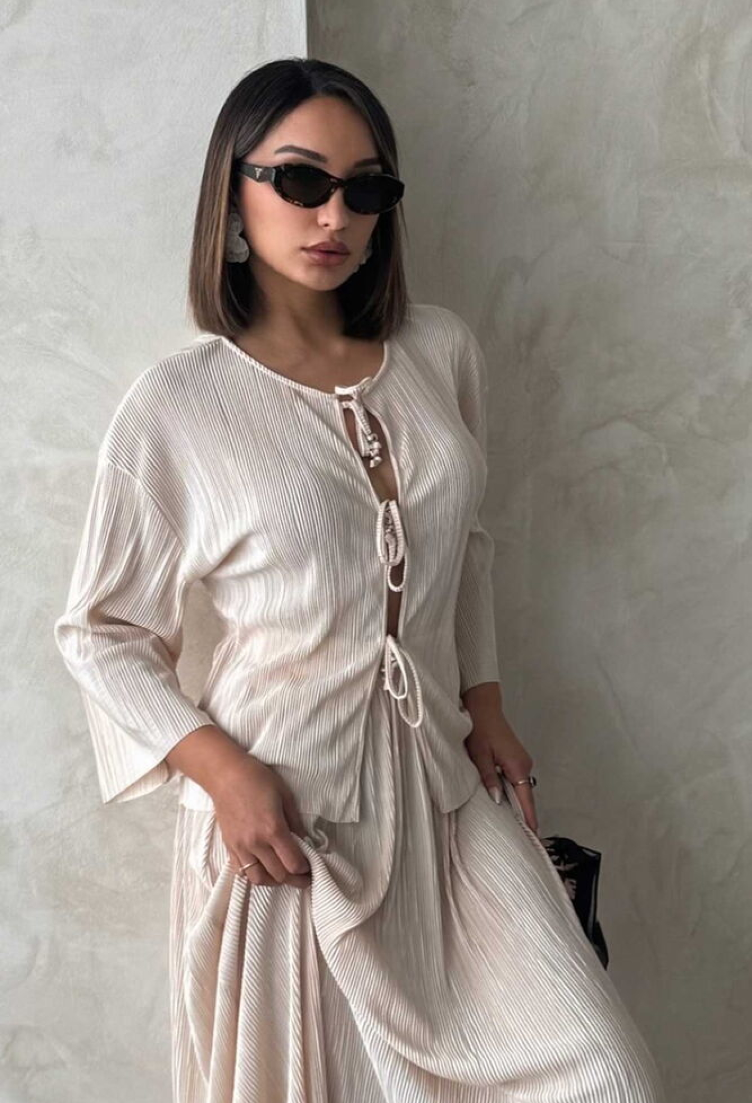 Front Tie Pleated Jacket - Brand: Topshow - Women & Kids, Baby Clothes Wholesale - TheBS Women