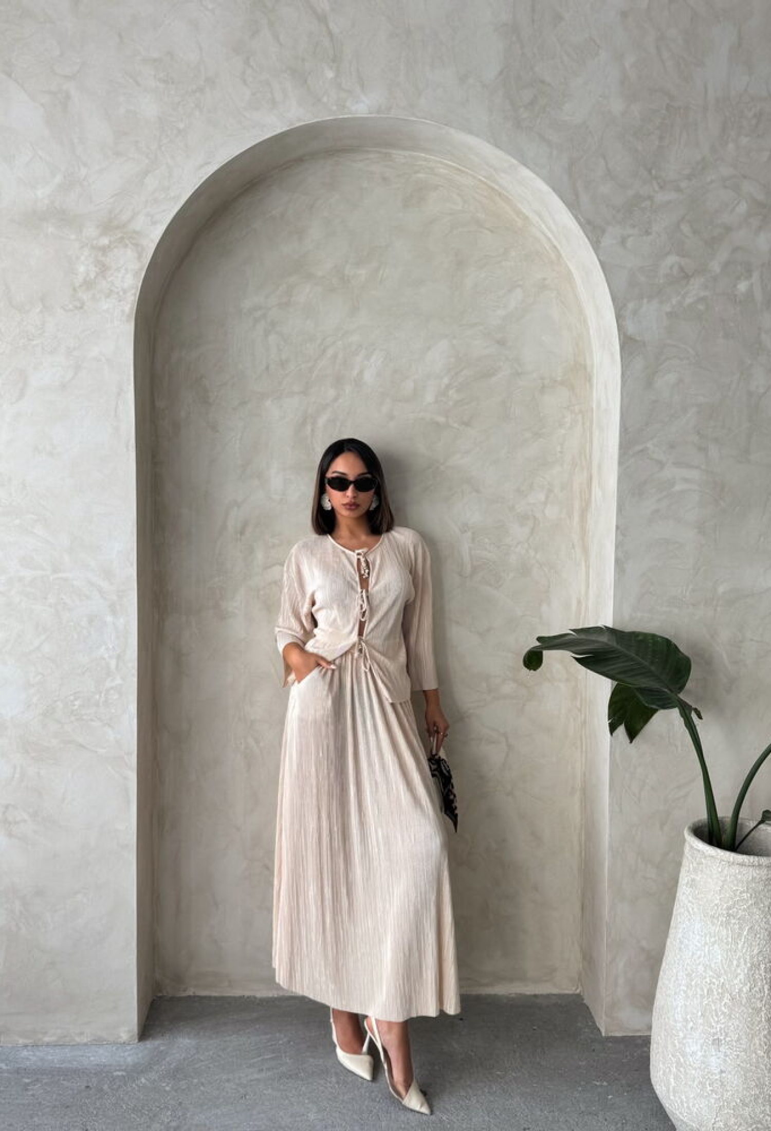 Front Tie Pleated Jacket - Brand: Topshow - Women & Kids, Baby Clothes Wholesale - TheBS Women