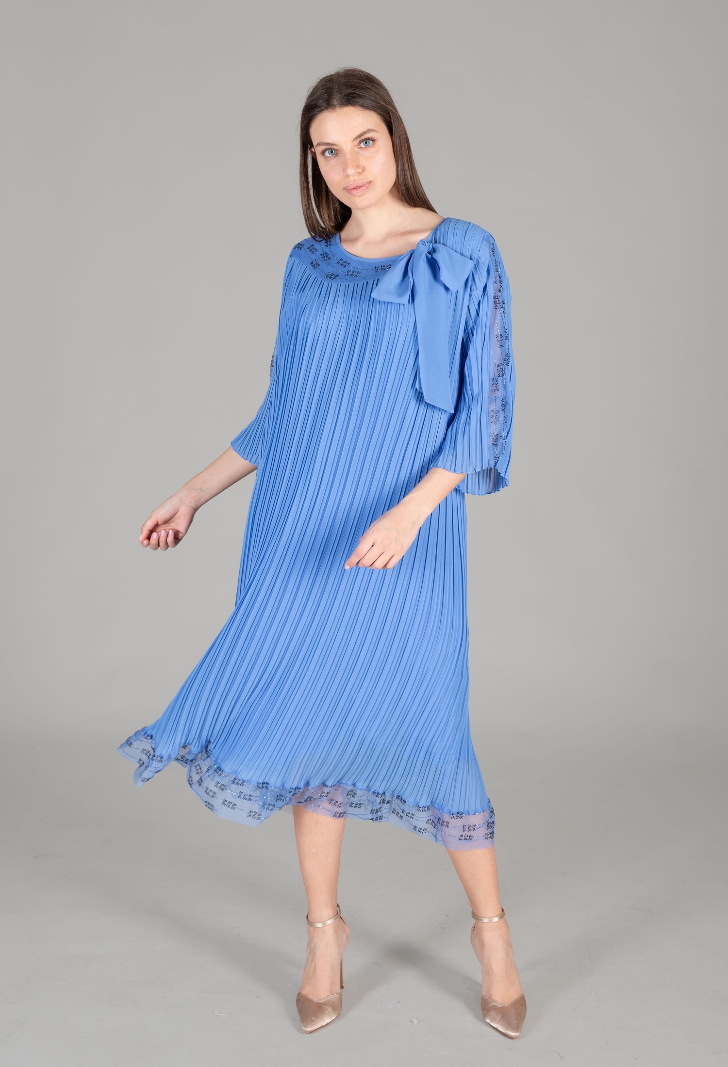 Round Neck Tulle Chiffon Dress - Brand: GUMANIZE - Women & Kids, Baby Clothes Wholesale - TheBS Women