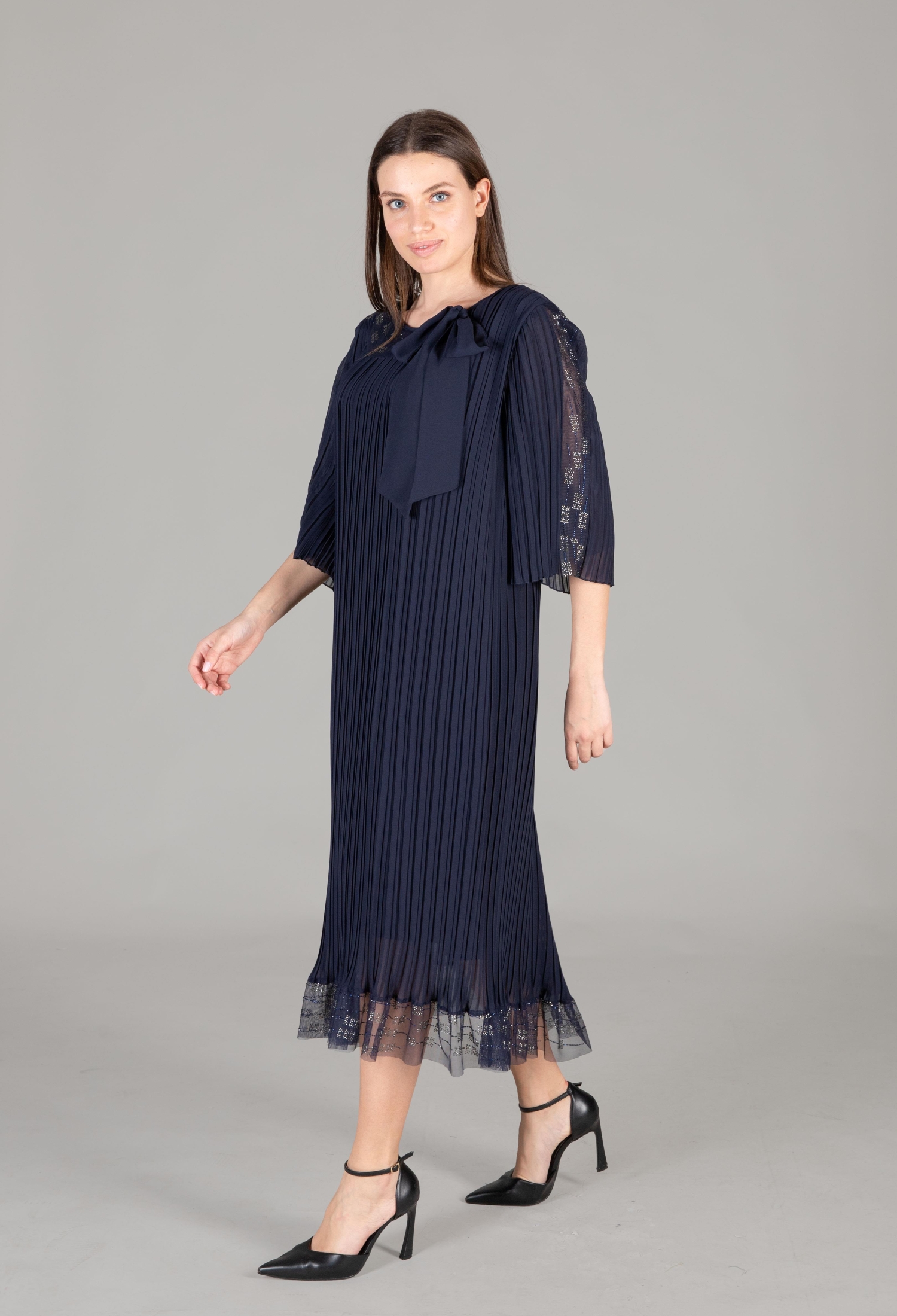 Round Neck Tulle Chiffon Dress - Brand: GUMANIZE - Women & Kids, Baby Clothes Wholesale - TheBS Women