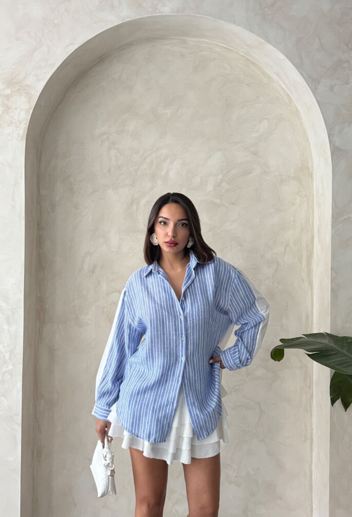 Striped Linen Shirt - Light - Brand: Topshow - Women & Kids, Baby Clothes Wholesale - TheBS Women