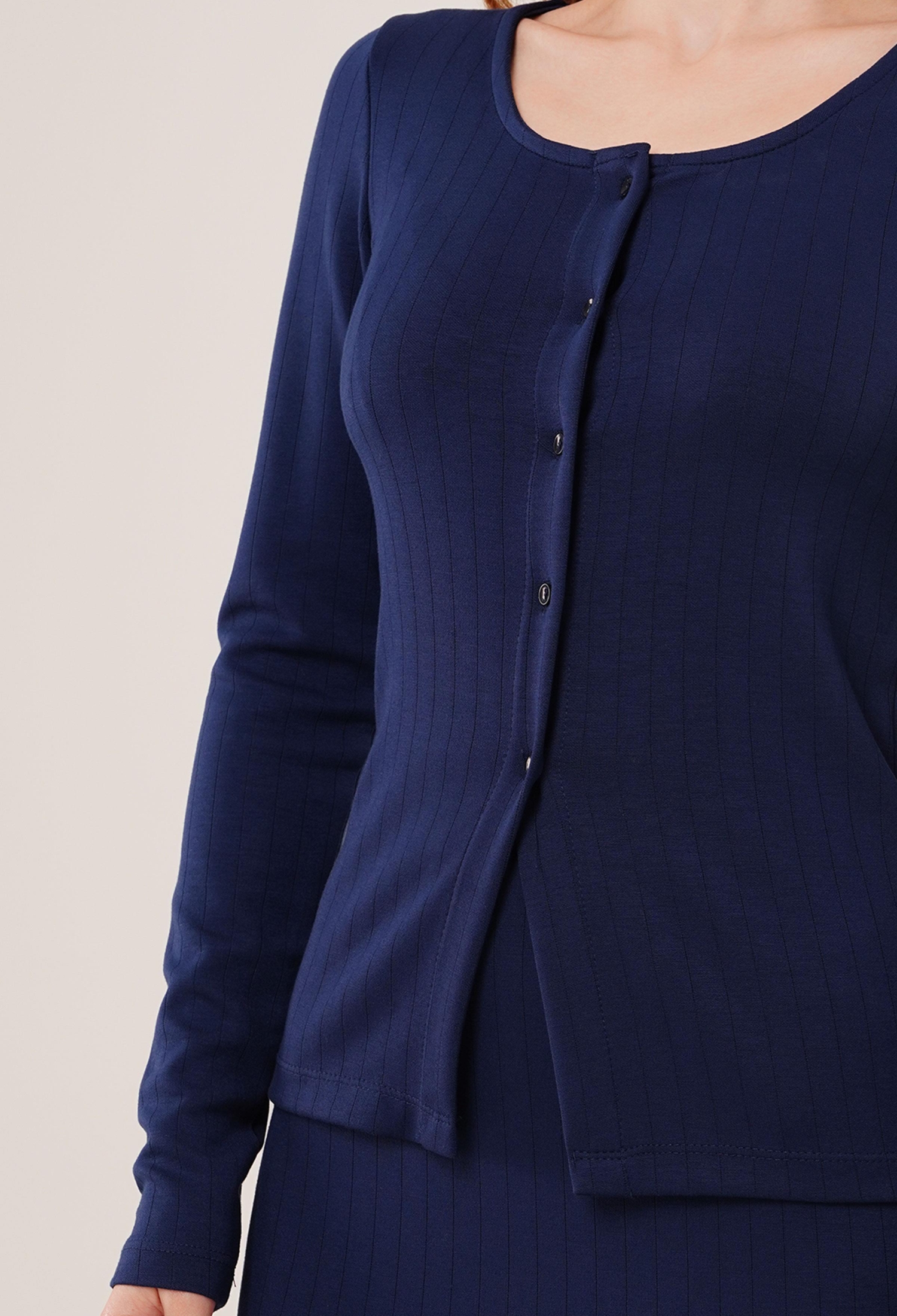 Striped Skirt Buttoned Blouse Wholesale Navy Suit - Brand: Lustrin - Women & Kids, Baby Clothes Wholesale - TheBS Women