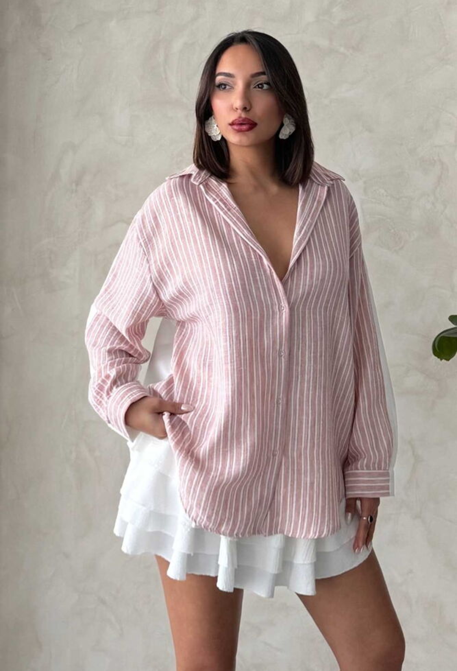 Striped Linen Shirt - Brand: Topshow - Women & Kids, Baby Clothes Wholesale - TheBS Women