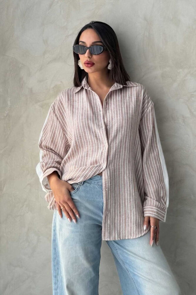 Striped Linen Shirt – Multicolor – Brand: Topshow – Women & Kids, Baby Clothes Wholesale – TheBS Women
