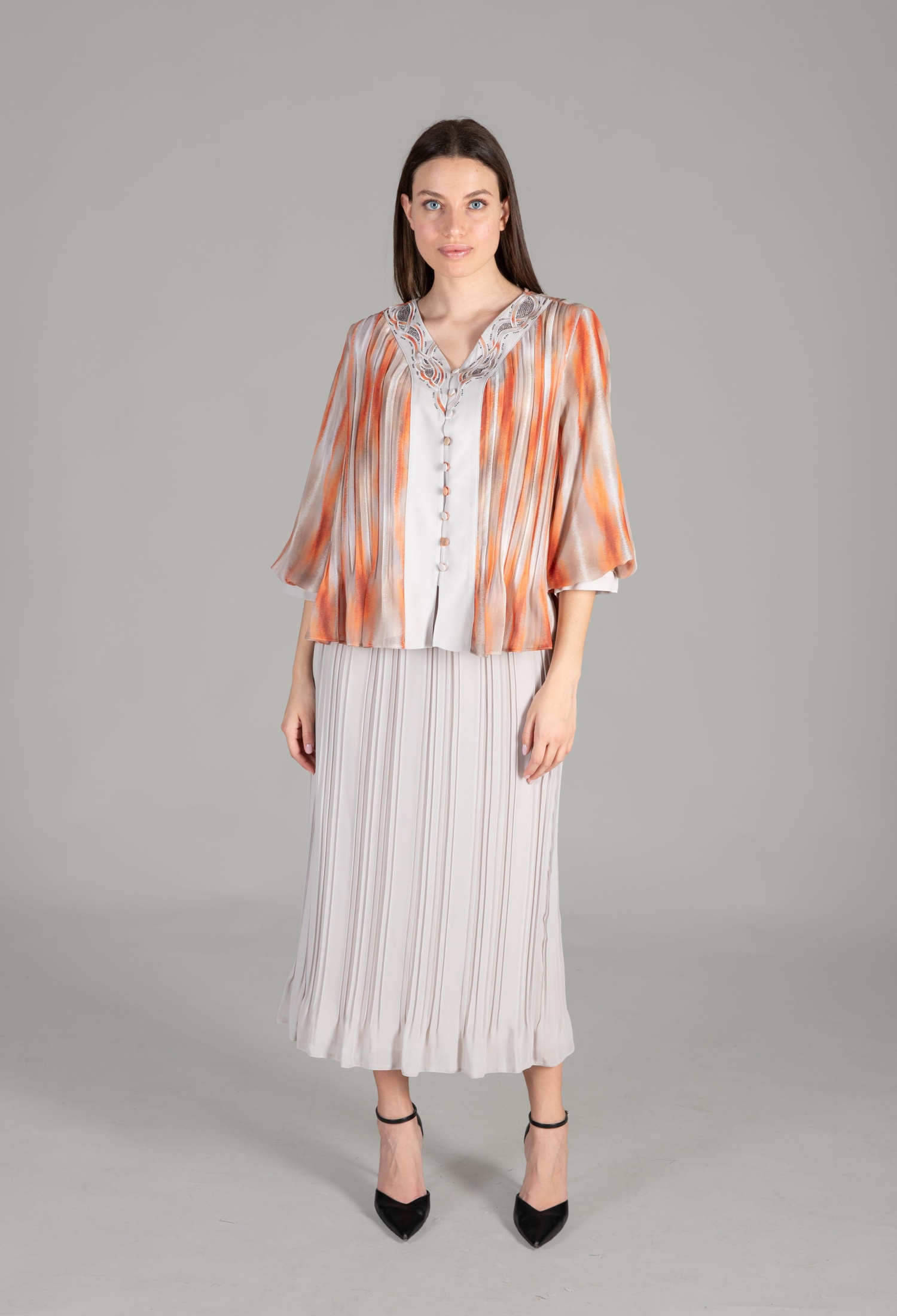 V Neck Embroidered Print Suit - Multicolor - Brand: GUMANIZE - Women & Kids, Baby Clothes Wholesale - TheBS Women