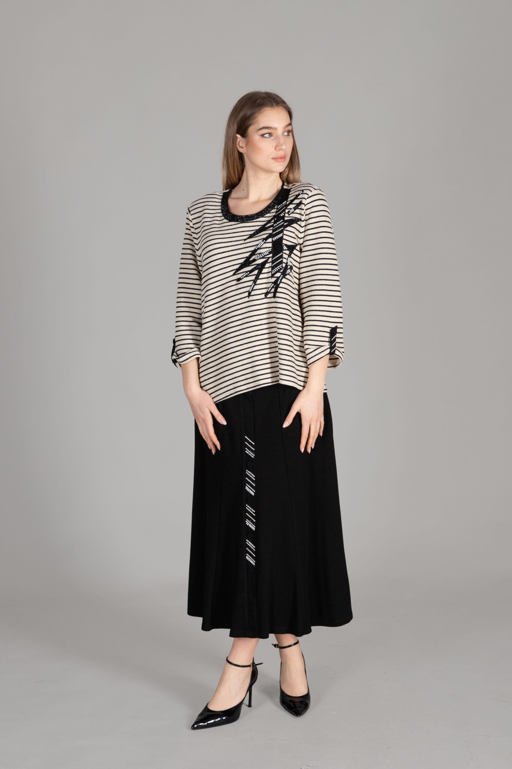 Striped Knitted Double Suit - Multicolor - Brand: GUMANIZE - Women & Kids, Baby Clothes Wholesale - TheBS Women