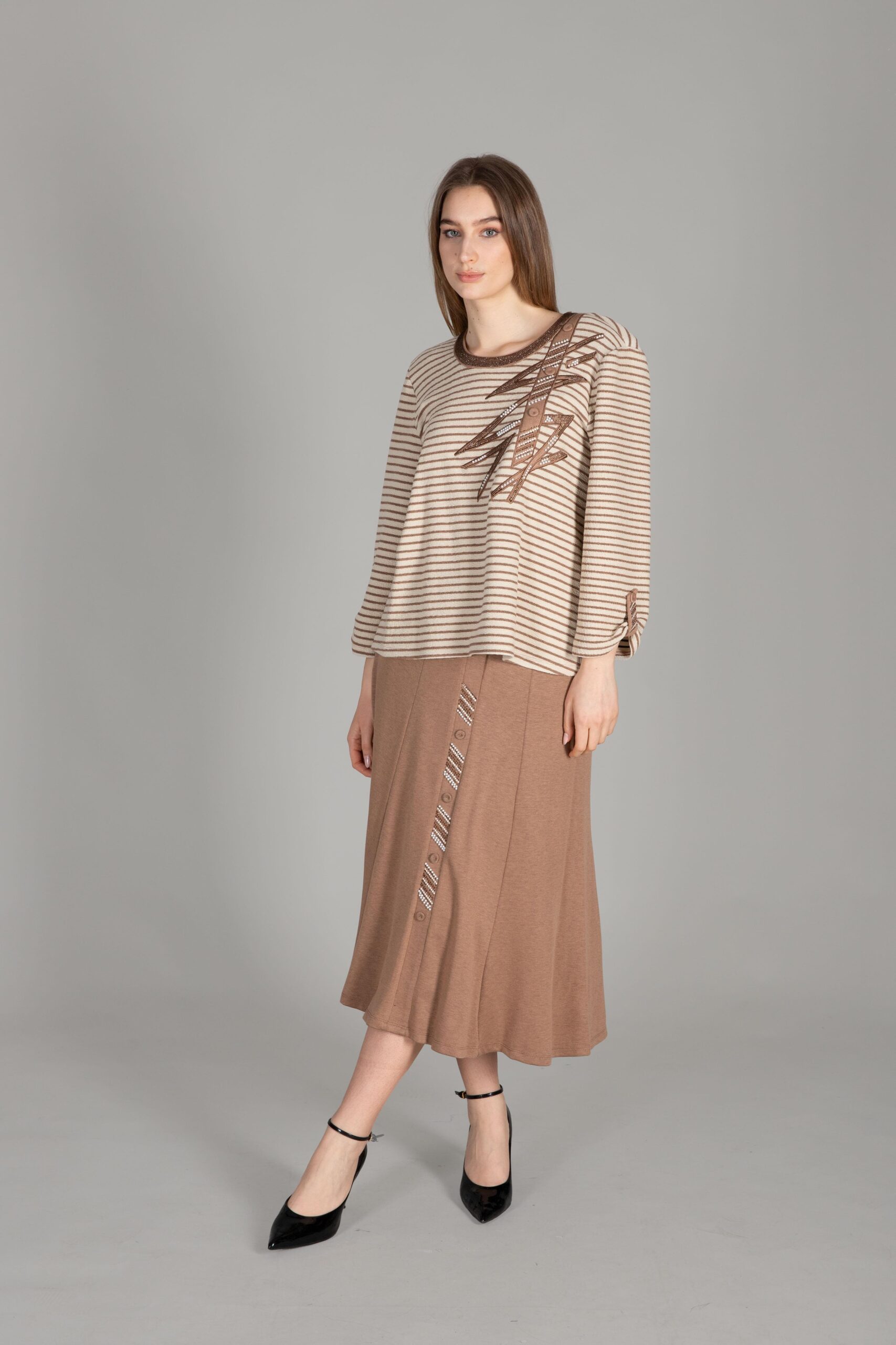 Striped Knitted Double Suit - Multicolor - Brand: GUMANIZE - Women & Kids, Baby Clothes Wholesale - TheBS Women