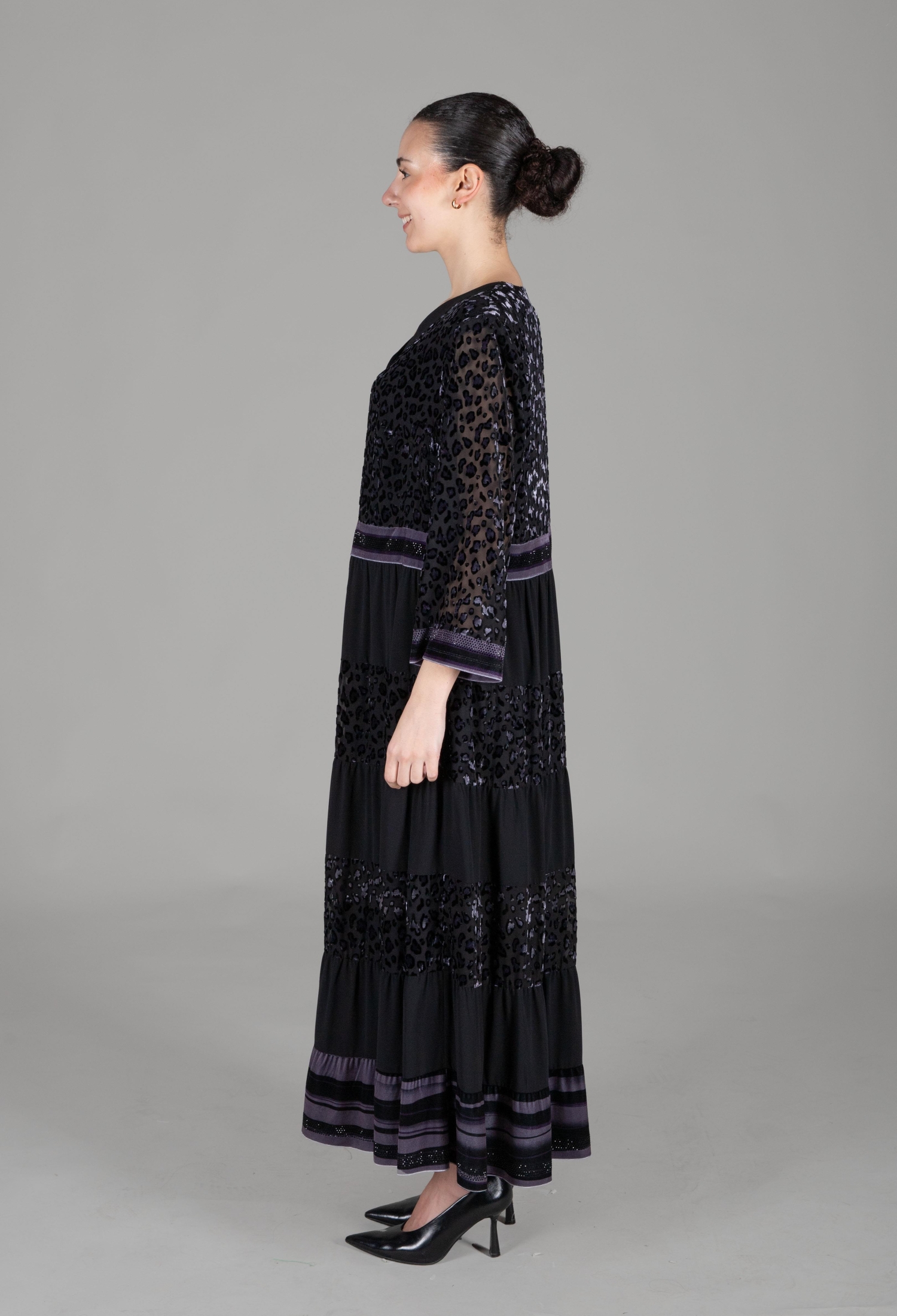 V Neck Burn Velvet Dress - Brand: GUMANIZE - Women & Kids, Baby Clothes Wholesale - TheBS Women