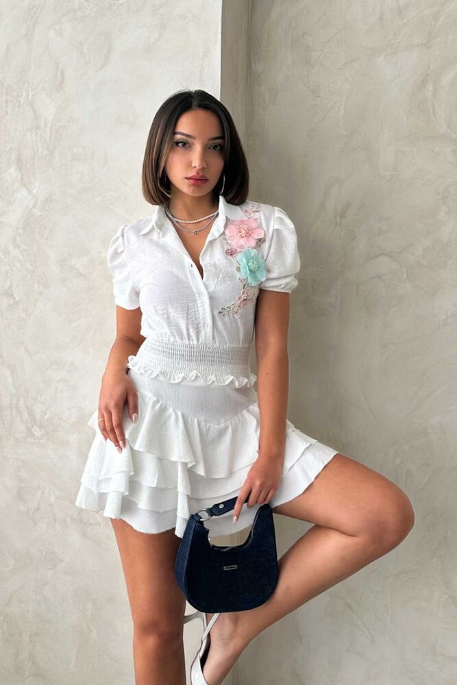 Chest Floral Linen Shirt - Brand: Topshow - Women & Kids, Baby Clothes Wholesale - TheBS Women