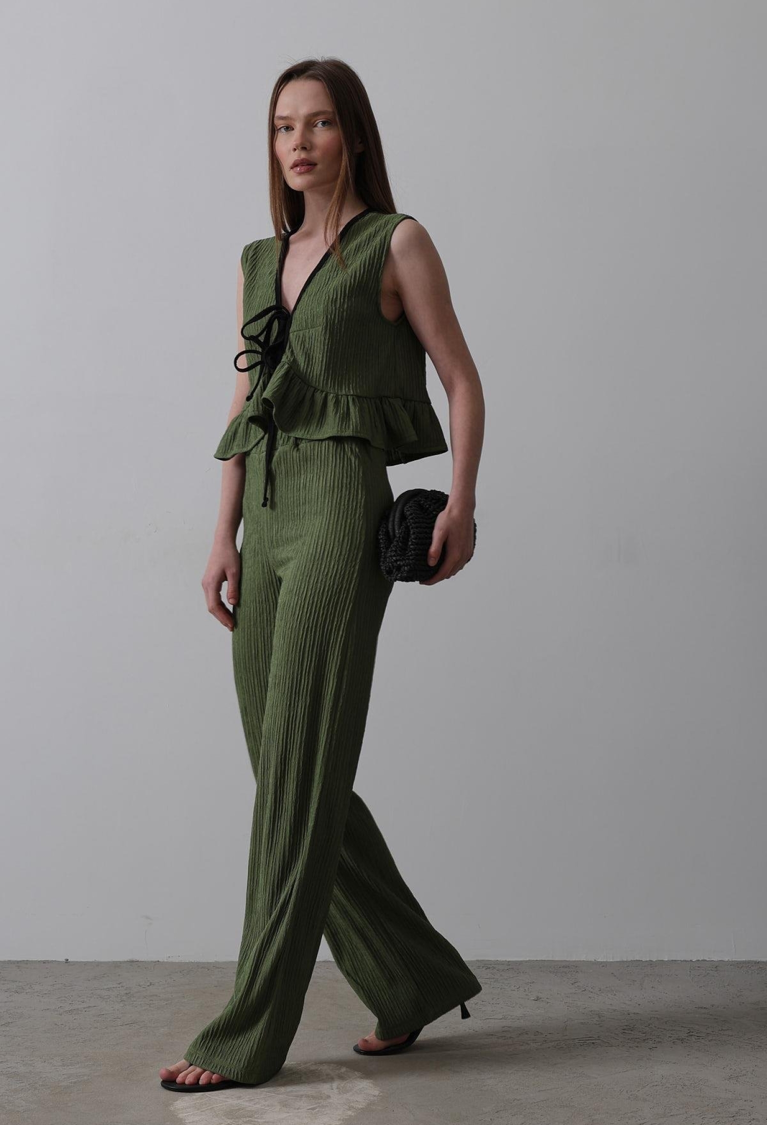 Front Tie Flounder Knitted Suit - Dark - Brand: Reyon - Women & Kids, Baby Clothes Wholesale - TheBS Women