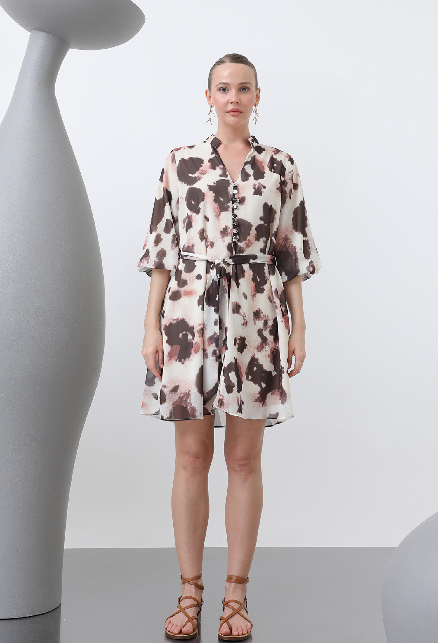 Patterned Short Dress - Multicolor - Brand: SOUL - Women & Kids, Baby Clothes Wholesale - TheBS Women