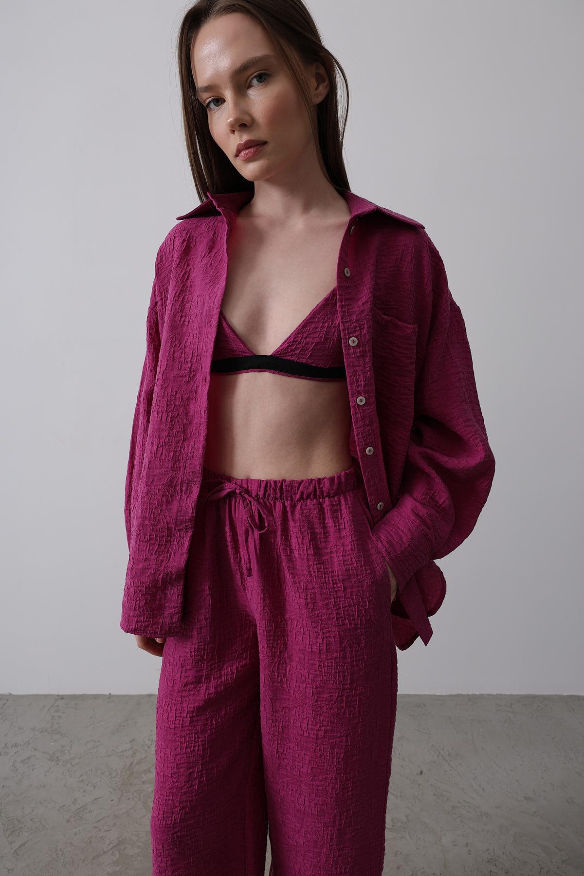 Jacquard Triple Set – Purple – Brand: Reyon – Women & Kids, Baby Clothes Wholesale – TheBS Women