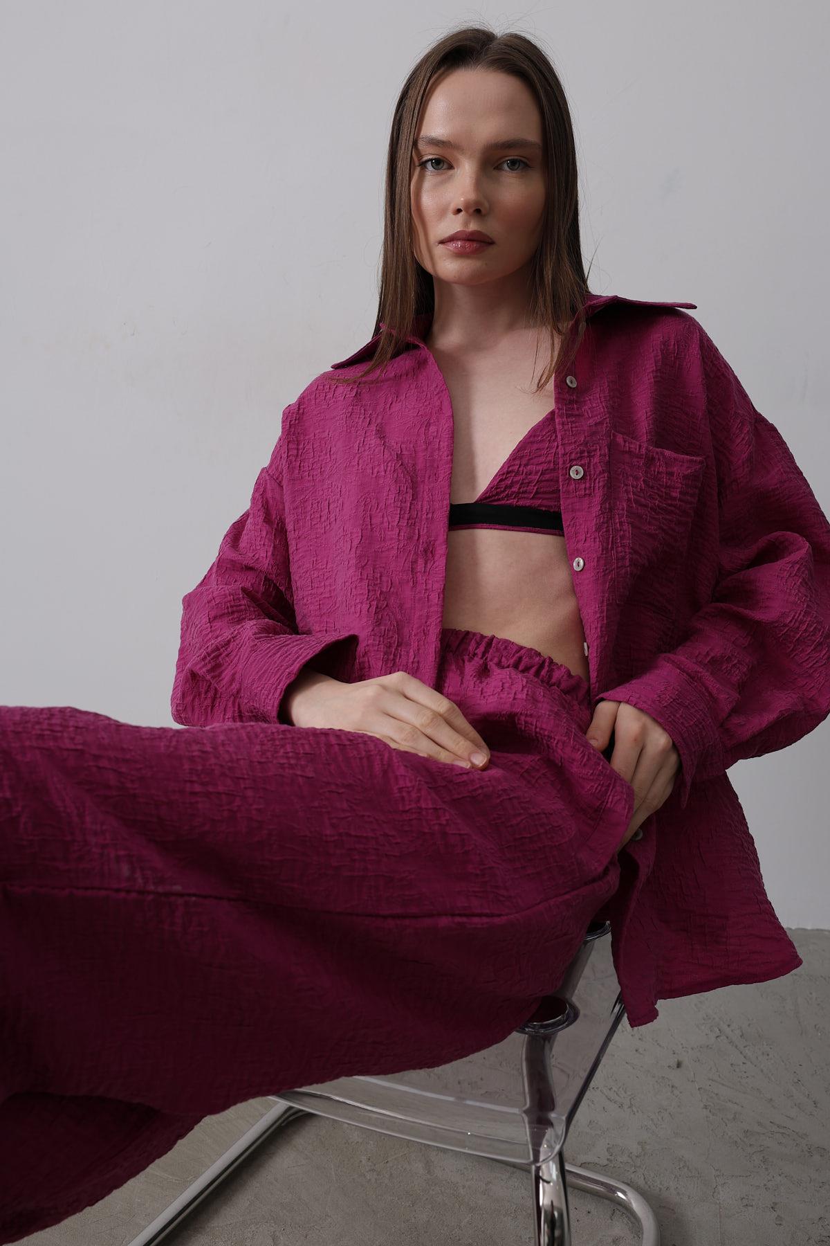 Jacquard Triple Set – Purple – Brand: Reyon – Women & Kids, Baby Clothes Wholesale – TheBS Women