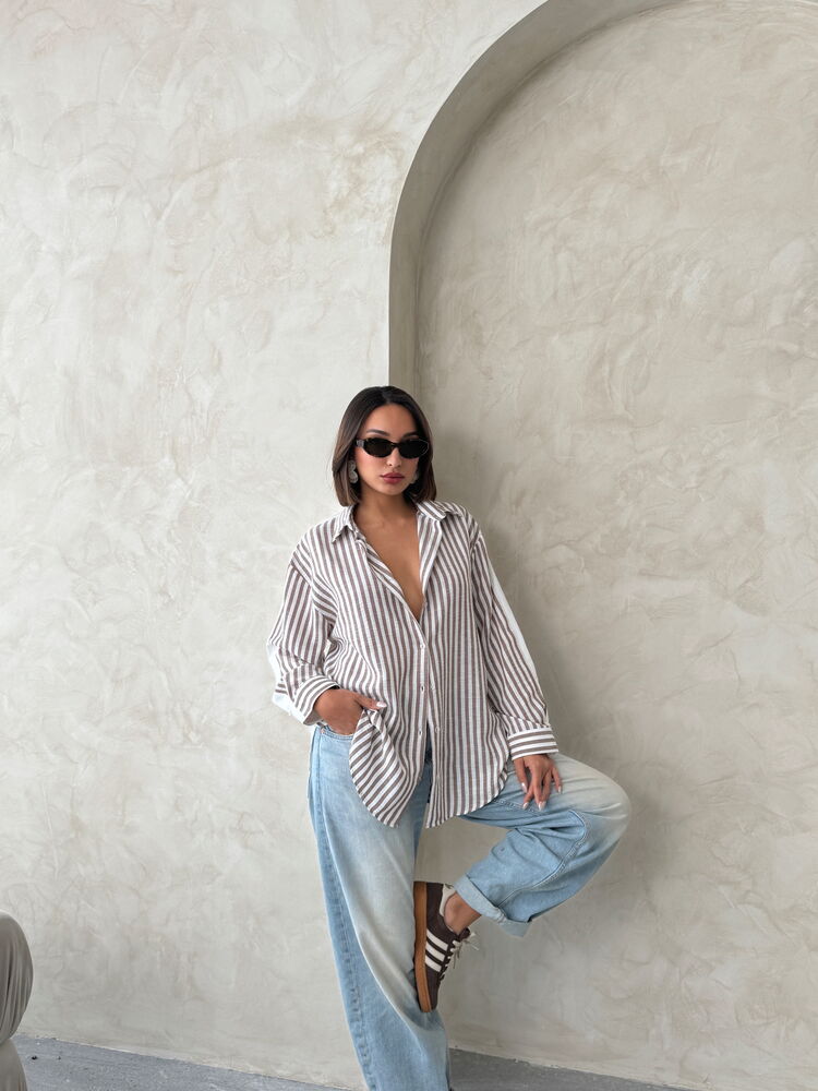 Striped Linen Shirt – Brand: Topshow – Women & Kids, Baby Clothes Wholesale – TheBS Women