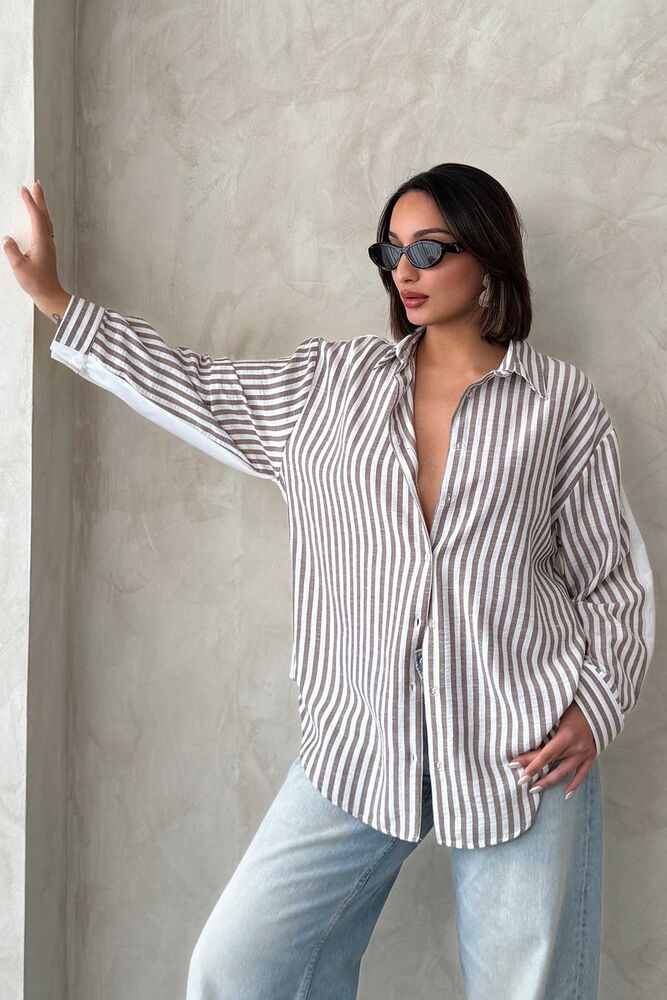 Striped Linen Shirt – Brand: Topshow – Women & Kids, Baby Clothes Wholesale – TheBS Women