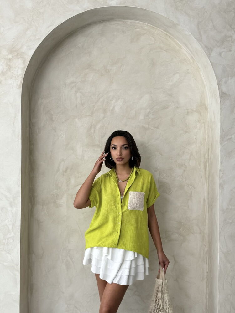 Linen Raw Pocket Applique Pocket Linen Wholesale Shirt – Brand: Topshow – Women & Kids, Baby Clothes Wholesale – TheBS Women