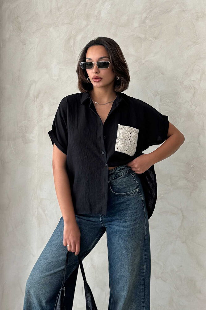 Linen Raw Pocket Applique Pocket Linen Wholesale Shirt – Brand: Topshow – Women & Kids, Baby Clothes Wholesale – TheBS Women