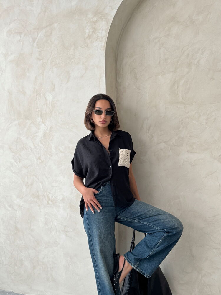 Linen Raw Pocket Applique Pocket Linen Wholesale Shirt – Brand: Topshow – Women & Kids, Baby Clothes Wholesale – TheBS Women